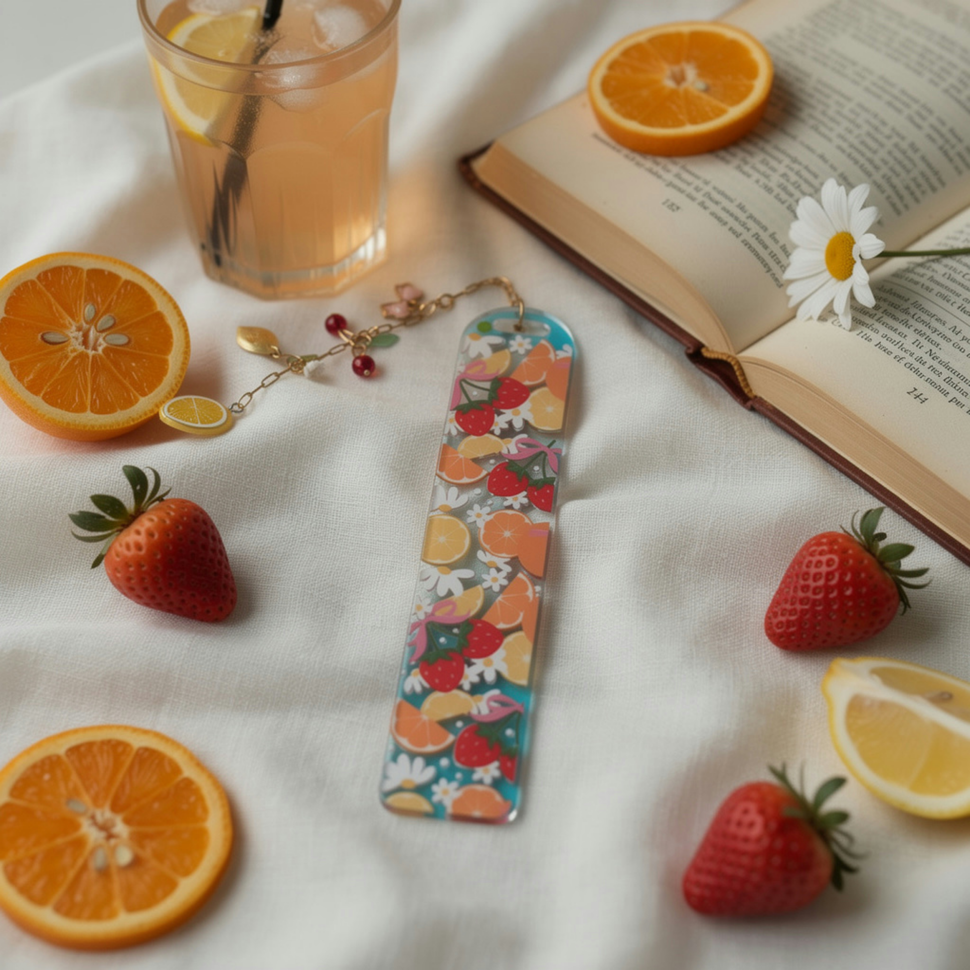 Strawberry Orange Bookmark. Orange Lemon Strawberry Bookmark. Orange & Strawberries Bookmark. Strawberry Lover Bookmark. Fruits Bookmark