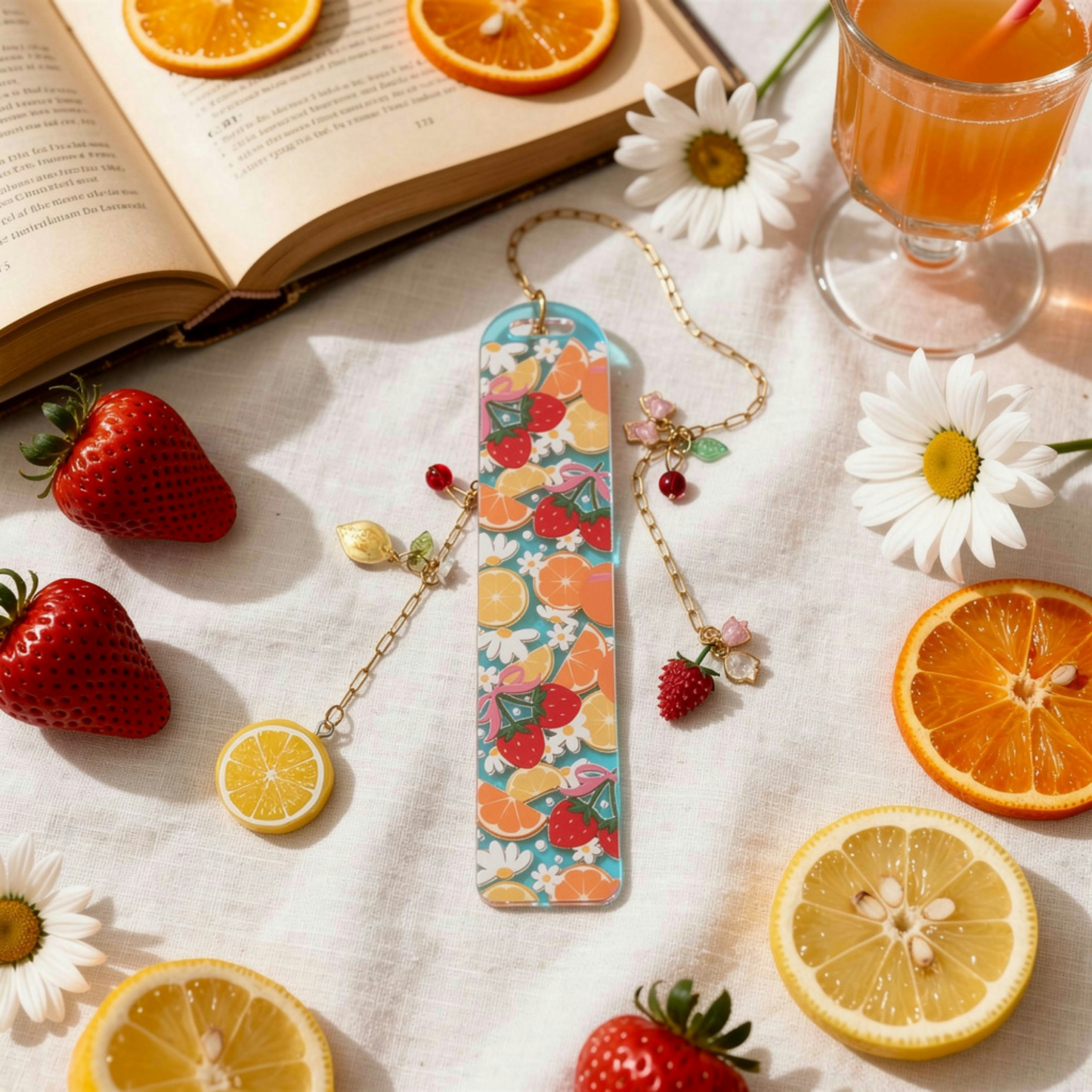 Strawberry Orange Bookmark. Orange Lemon Strawberry Bookmark. Orange & Strawberries Bookmark. Strawberry Lover Bookmark. Fruits Bookmark