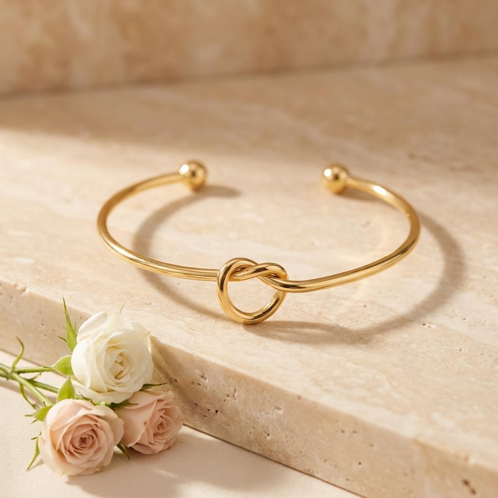 Gold Knot Bracelet Bridesmaid proposal I couldn't tie the knot without you