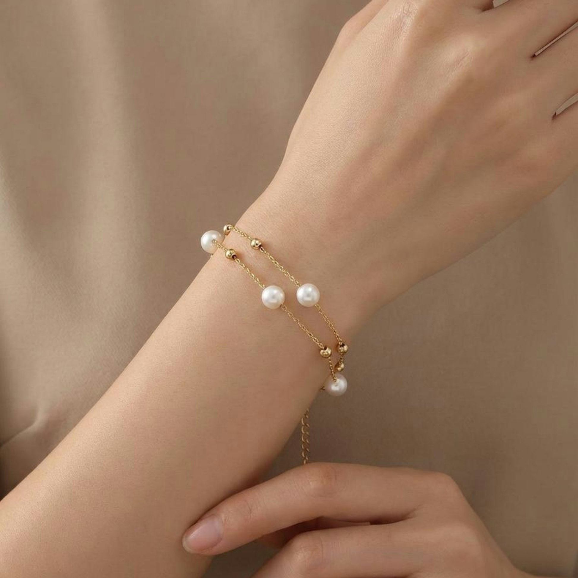 Gold Pearl Bracelet