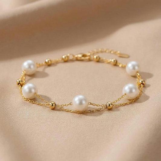 Gold Pearl Bracelet