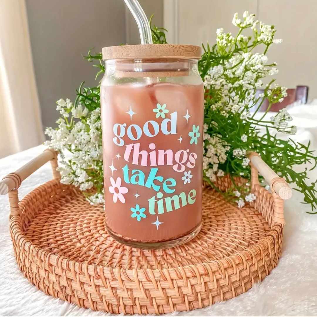 Good things take time Glass Tumbler