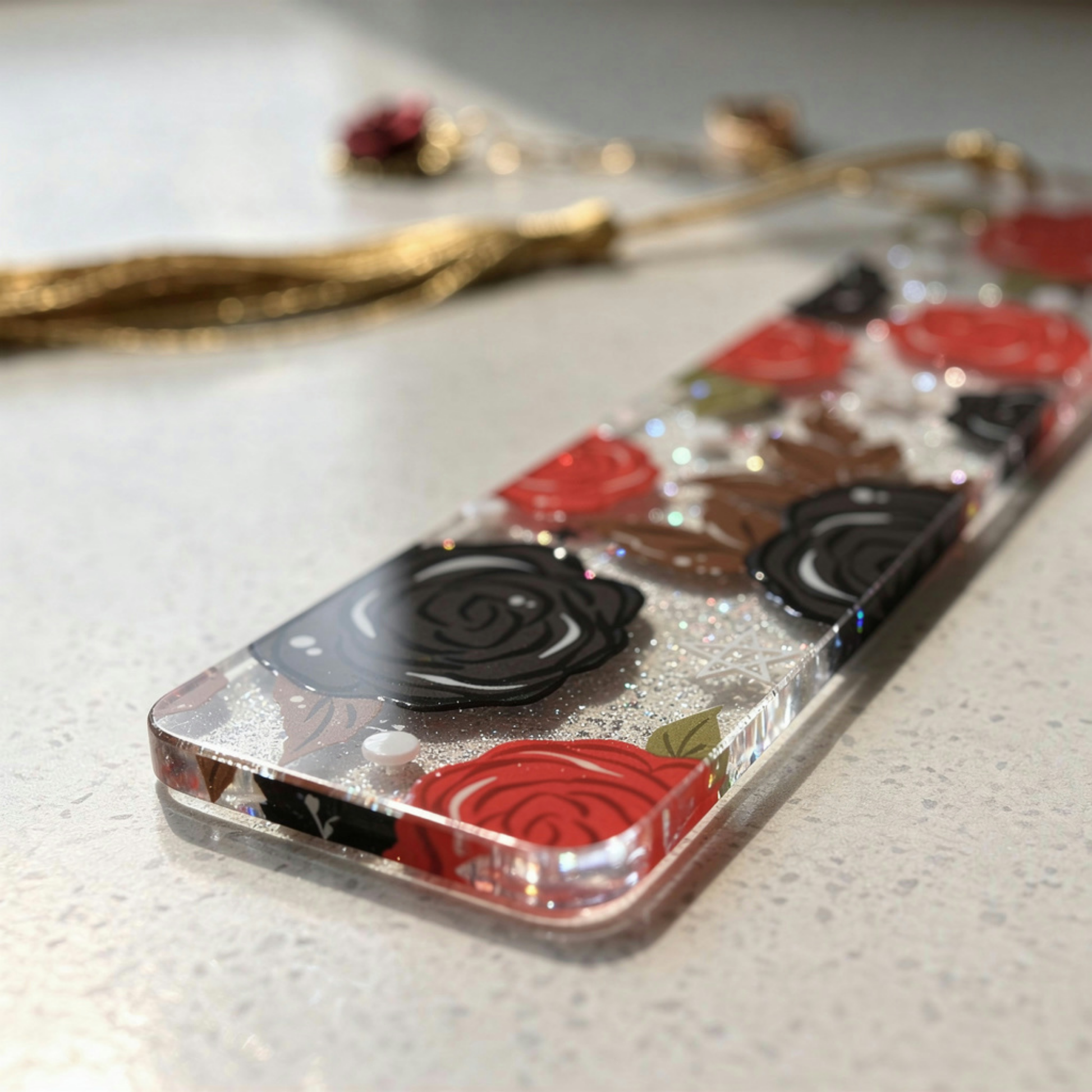 Dark Romance Bookmark. Gothic Rose Bookmark. Black & Red Rose Bookmark. Dark Romance Reader Bookmark. Gothic Romance Bookmark Dark Floral