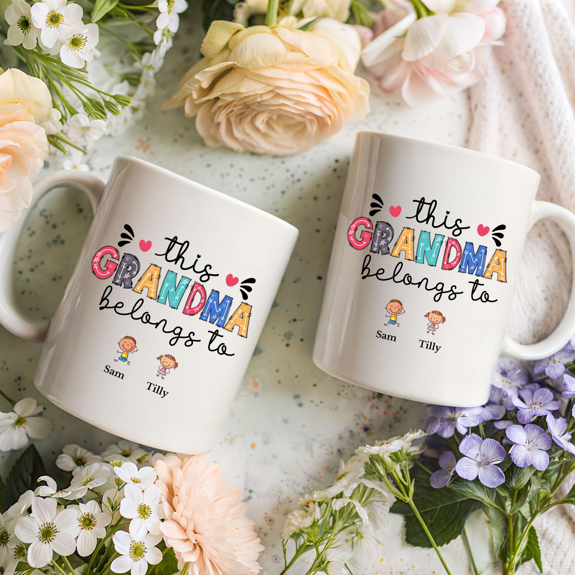 This Grandma Belongs To Mug. Personalised Grandma Mug with Grandkids Names. Grandma gift from grandkids Grandma Mug Custom Grandma Mug gifts