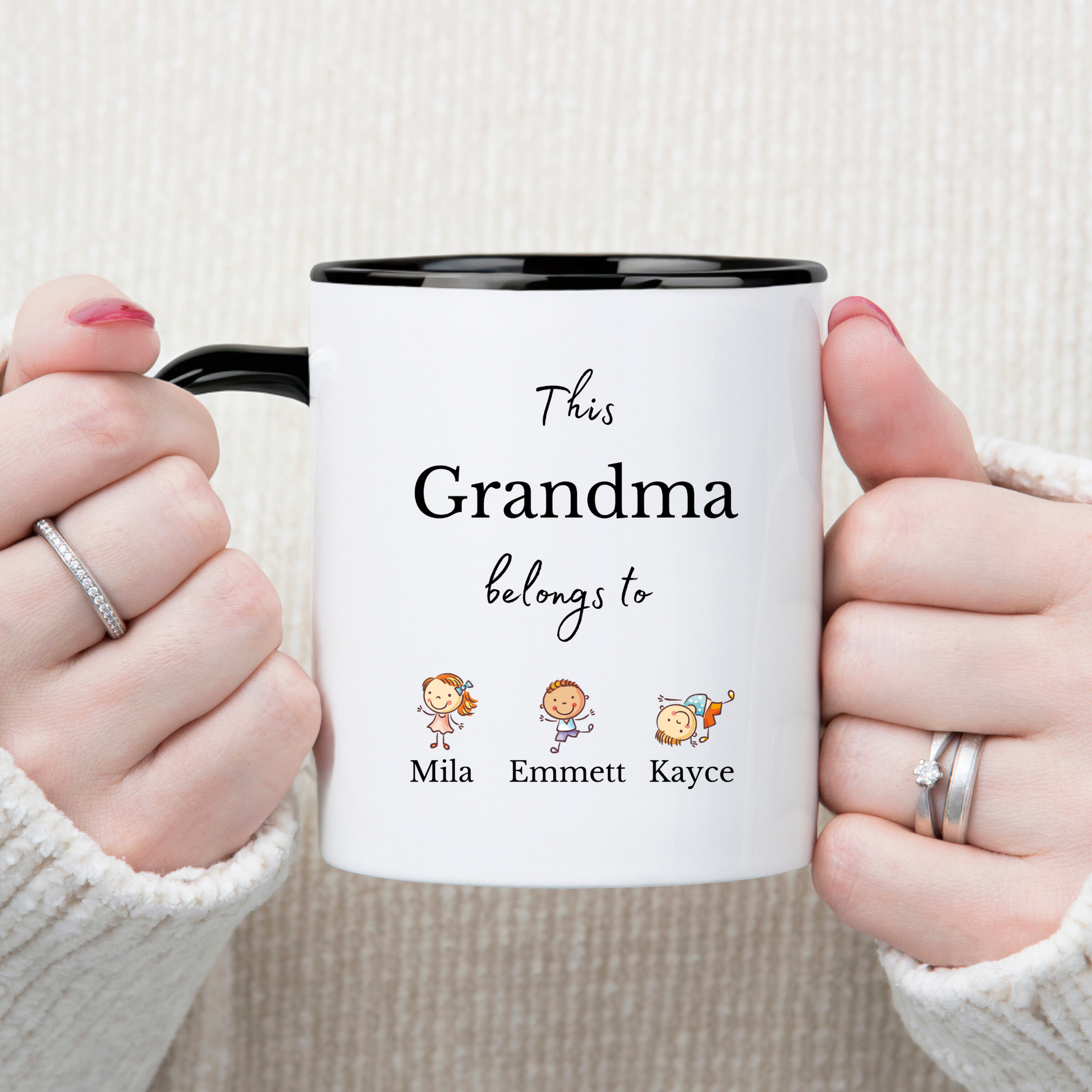 Personalised Grandma Mug with Grandkids Names • Custom Mug for Grandma • Grandma Gift from Grandkids • Gift for Grandma Personalised Gift