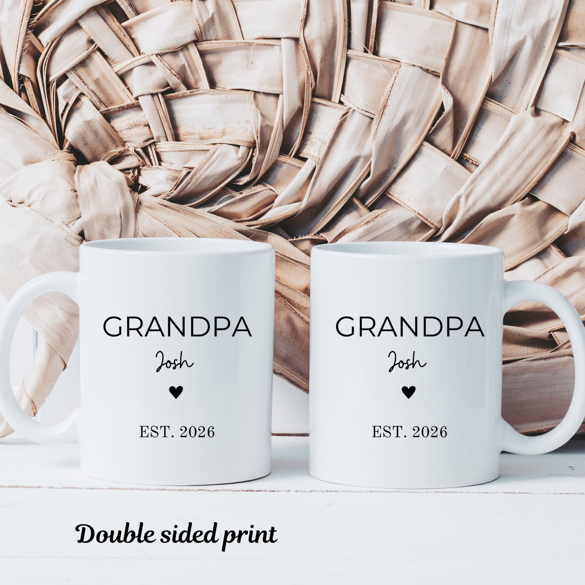 Personalised Grandma & Grandpa Mug Set: Baby Announcement Gift Grandparents. Personalised Grandparents Baby Reveal Gift