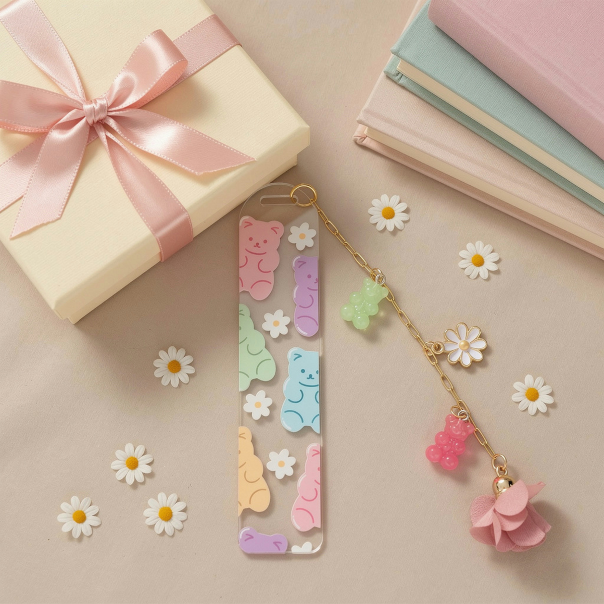 Gummy Bear Bookmark . Gummy Bears Bookmark with Charms . Gummy Bear Lover Gift