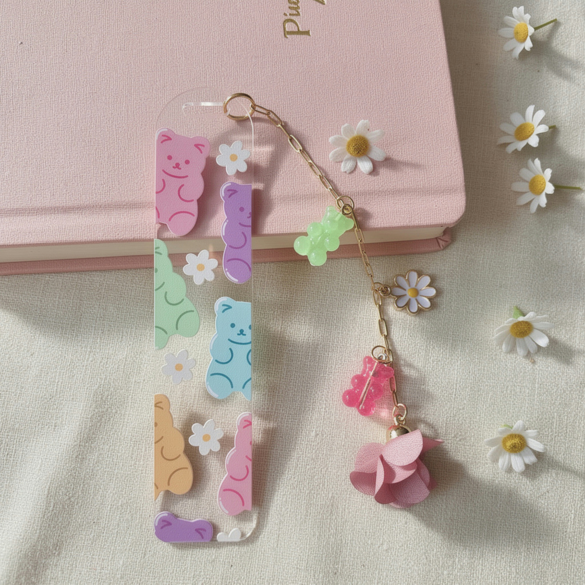 Gummy Bear Bookmark . Gummy Bears Bookmark with Charms . Gummy Bear Lover Gift