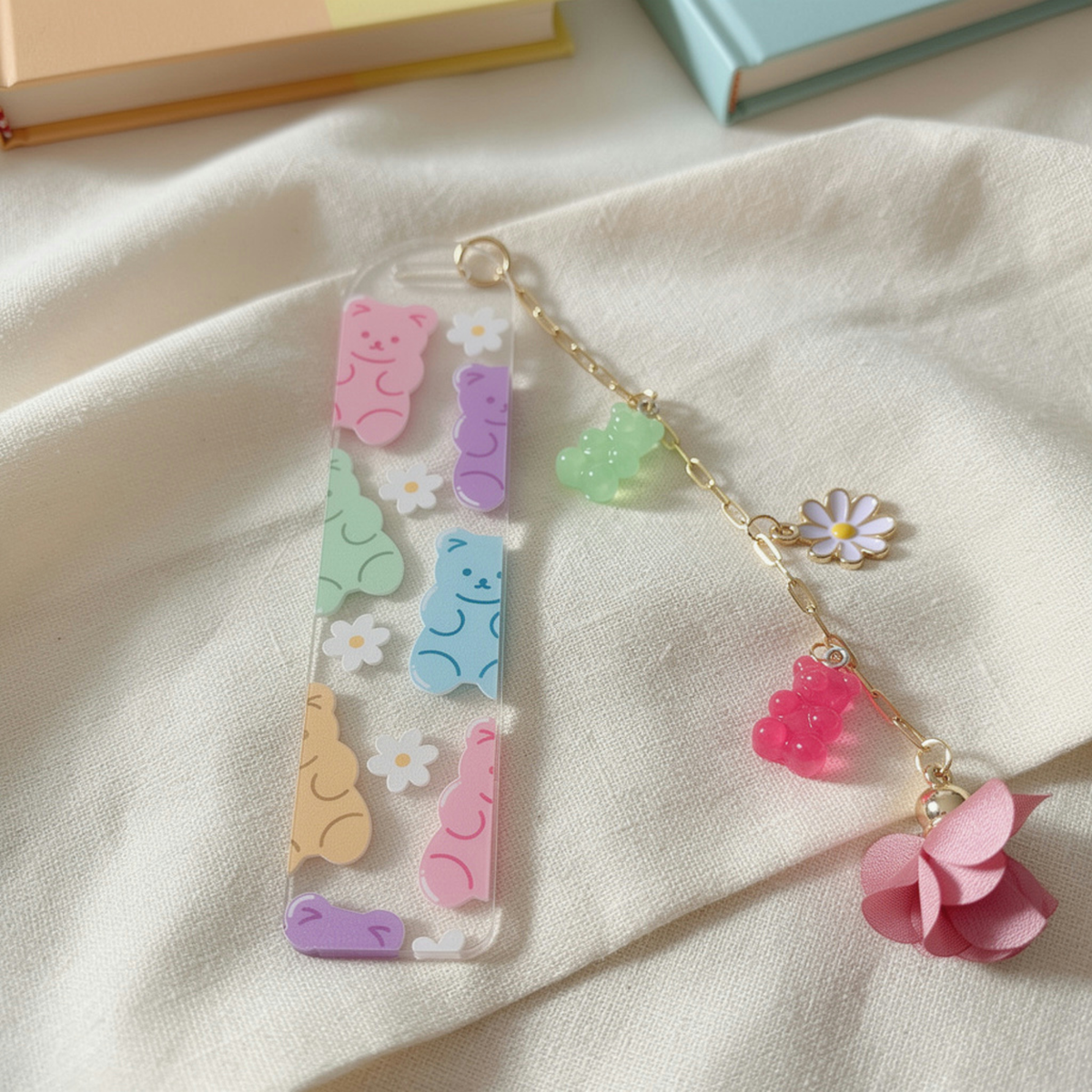 Gummy Bear Bookmark . Gummy Bears Bookmark with Charms . Gummy Bear Lover Gift