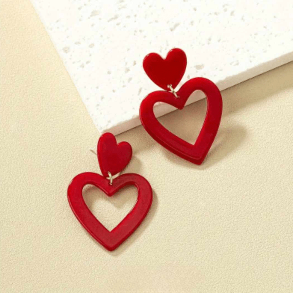 heart red earrings