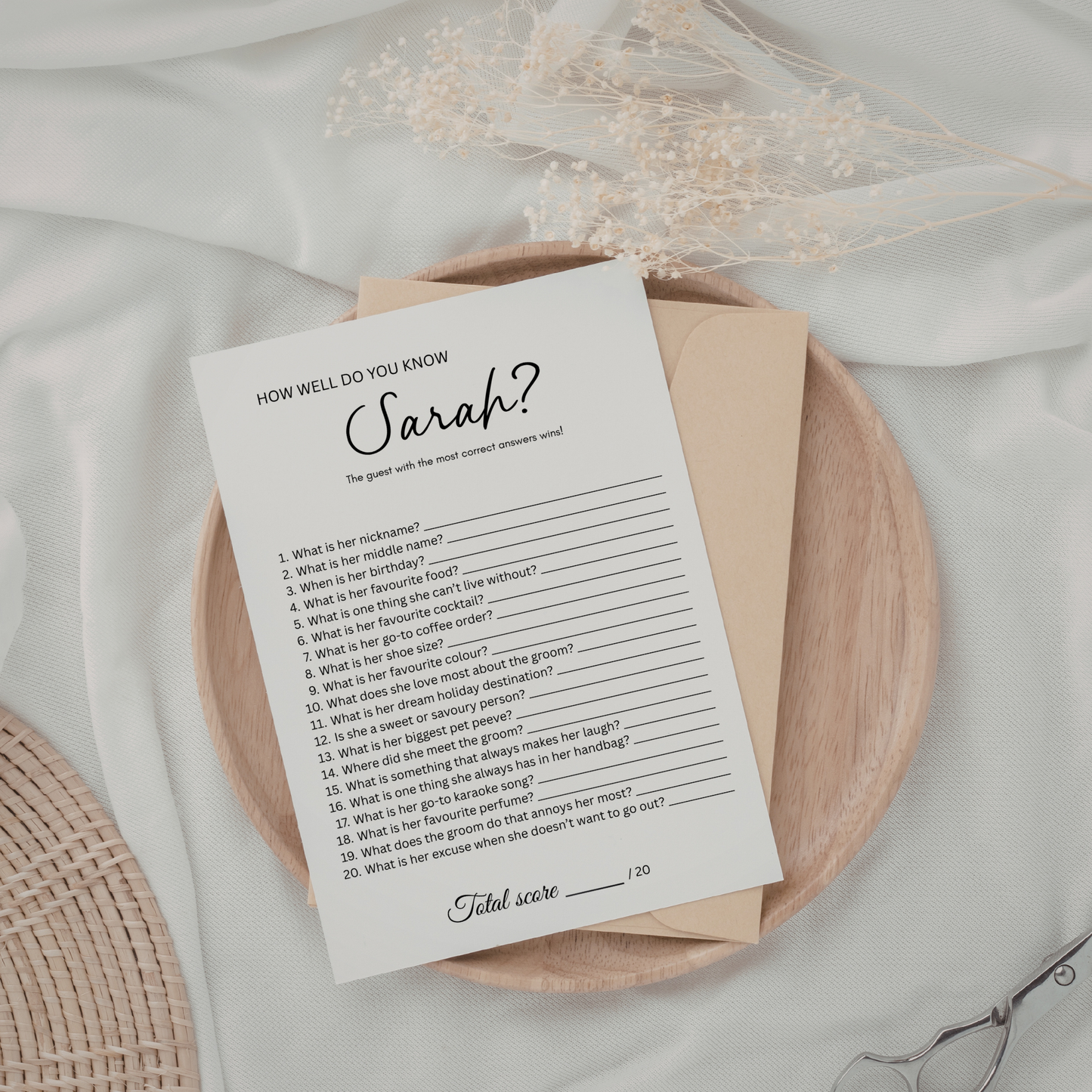 Who Knows the Bride Best How Well Do You Know the Bride Game Personalised Bridal Shower Hens Party Game Bride to Be Quiz Wedding Shower Activity