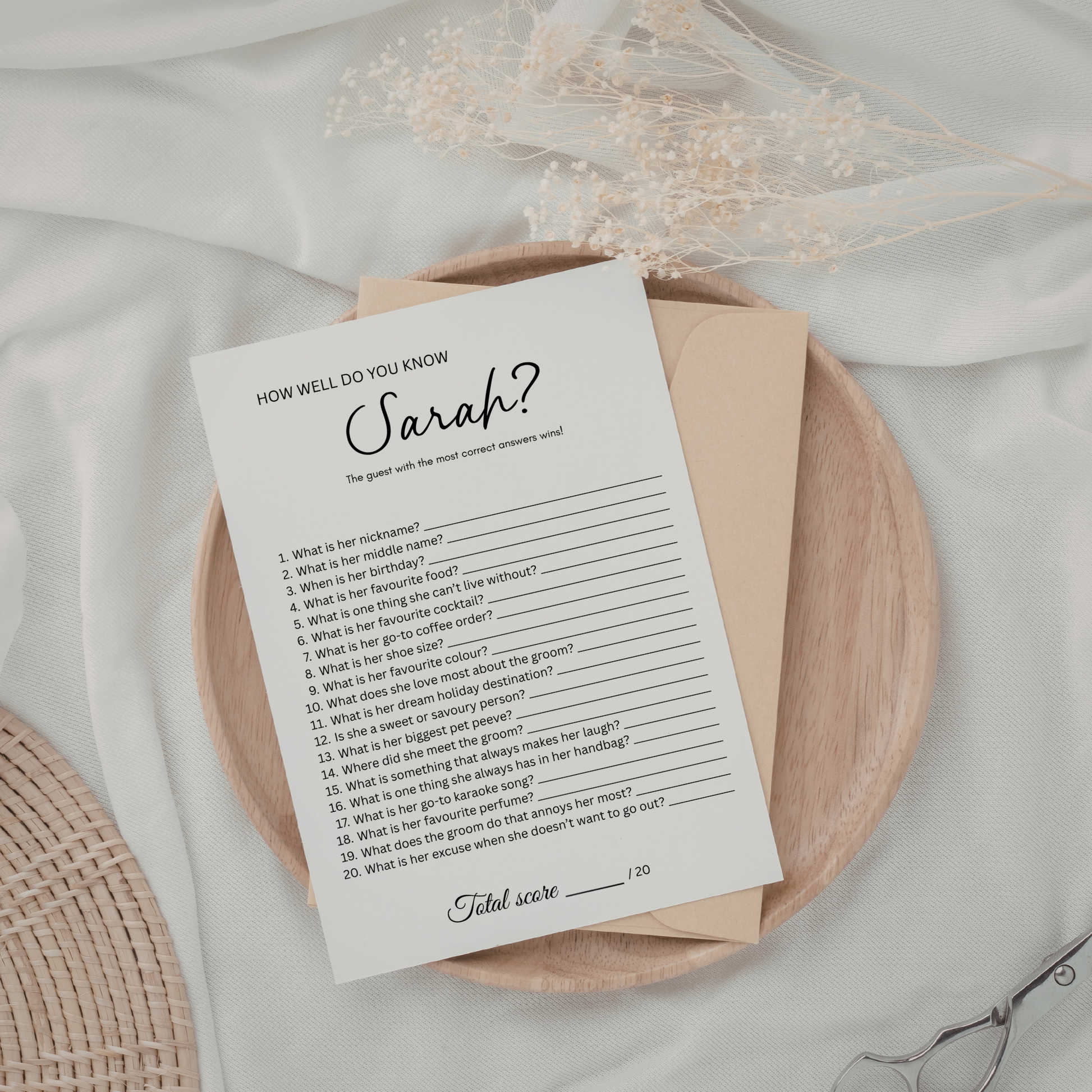 Who Knows the Bride Best How Well Do You Know the Bride Game Personalised Bridal Shower Hens Party Game Bride to Be Quiz Wedding Shower Activity