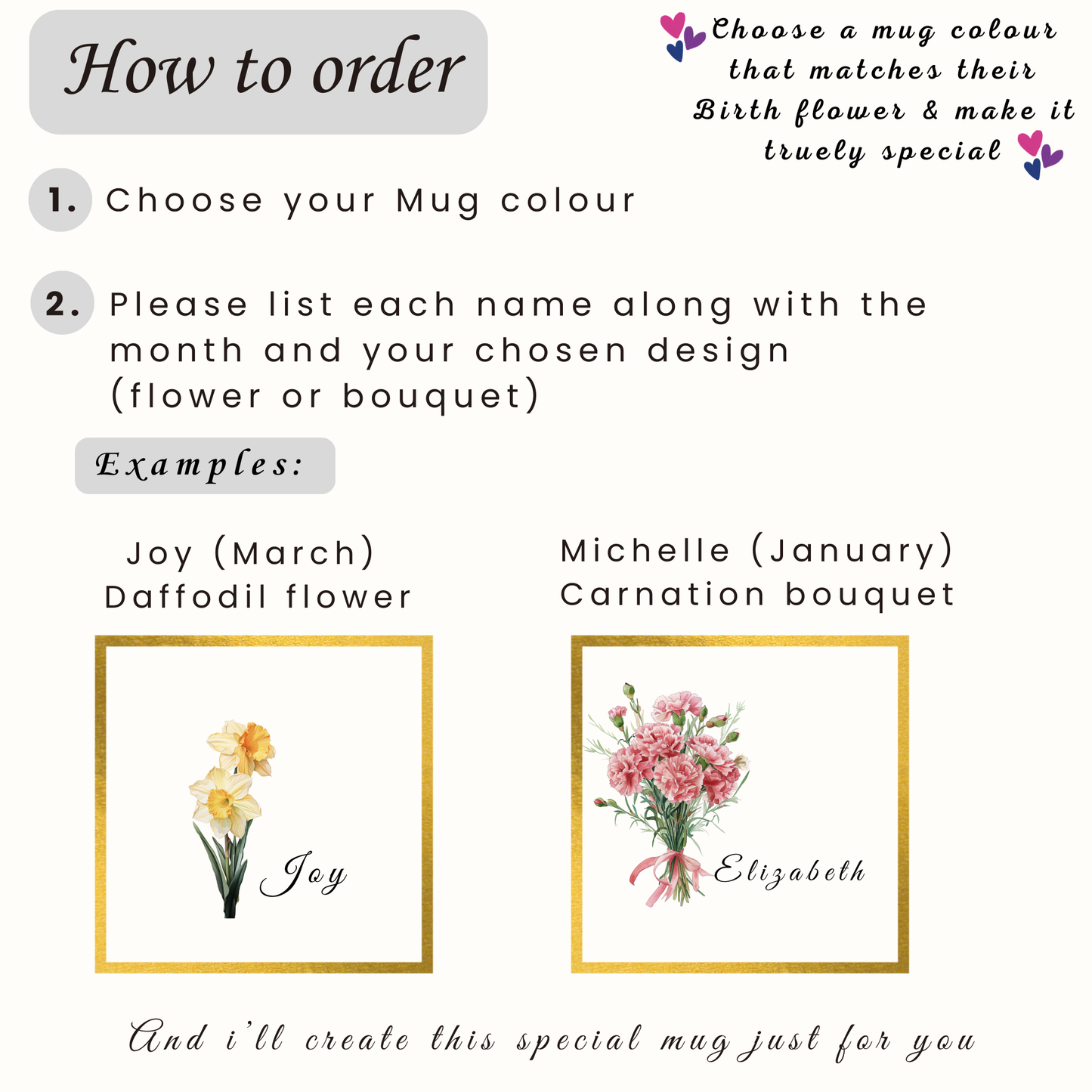 how to order Personalised Birth Flower Mug