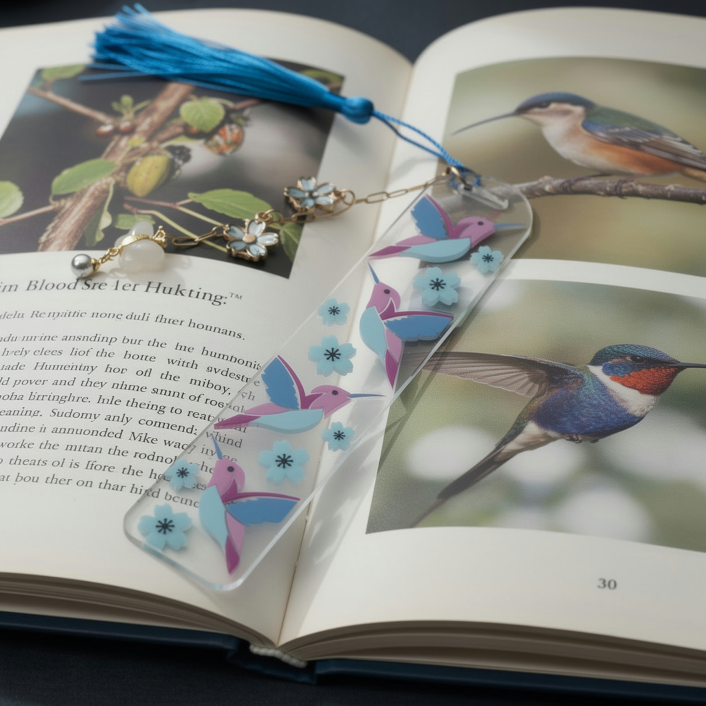 Hummingbird Bookmark. Bird Lover Bookmark. Blue Hummingbird Bookmark. Hummingbird & Flowers Bookmark. Nature Lover Bookmark. Birds Bookmarks