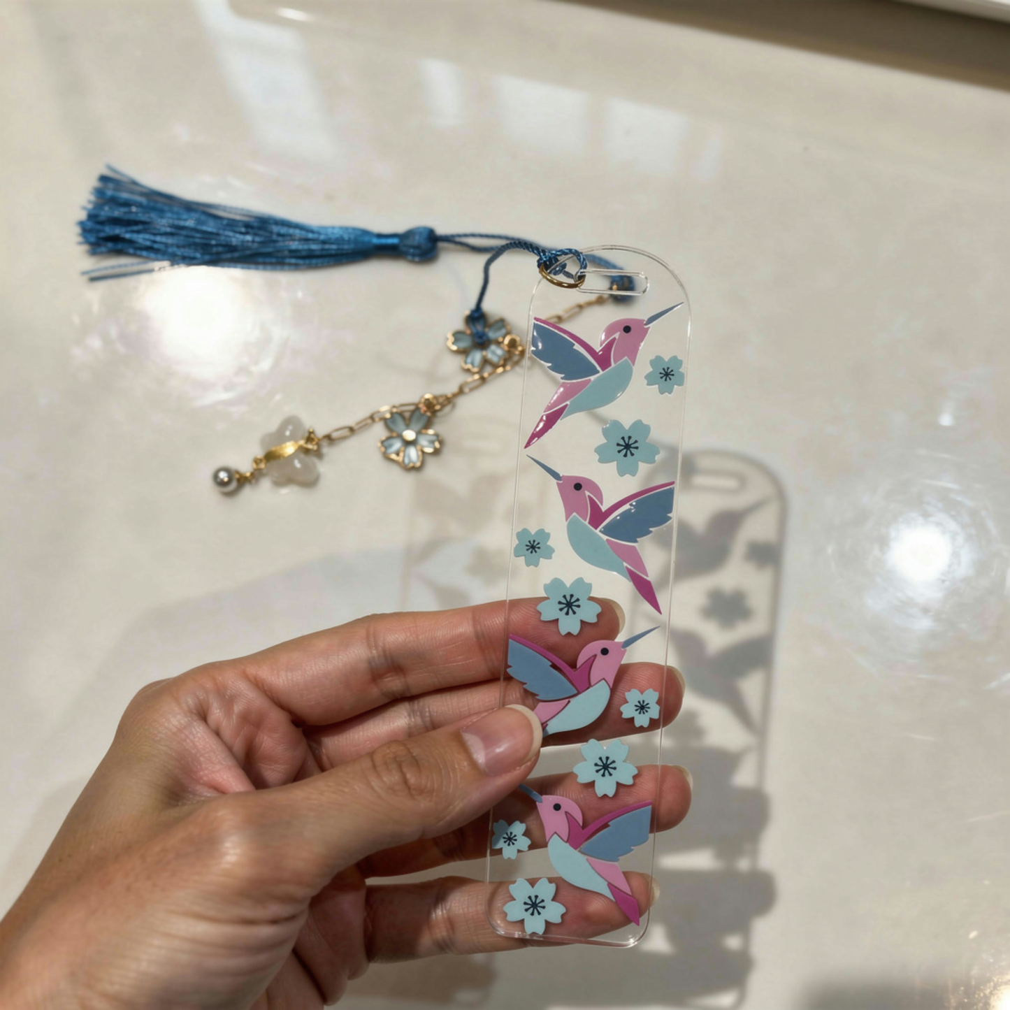Hummingbird Bookmark. Bird Lover Bookmark. Blue Hummingbird Bookmark. Hummingbird & Flowers Bookmark. Nature Lover Bookmark. Birds Bookmarks