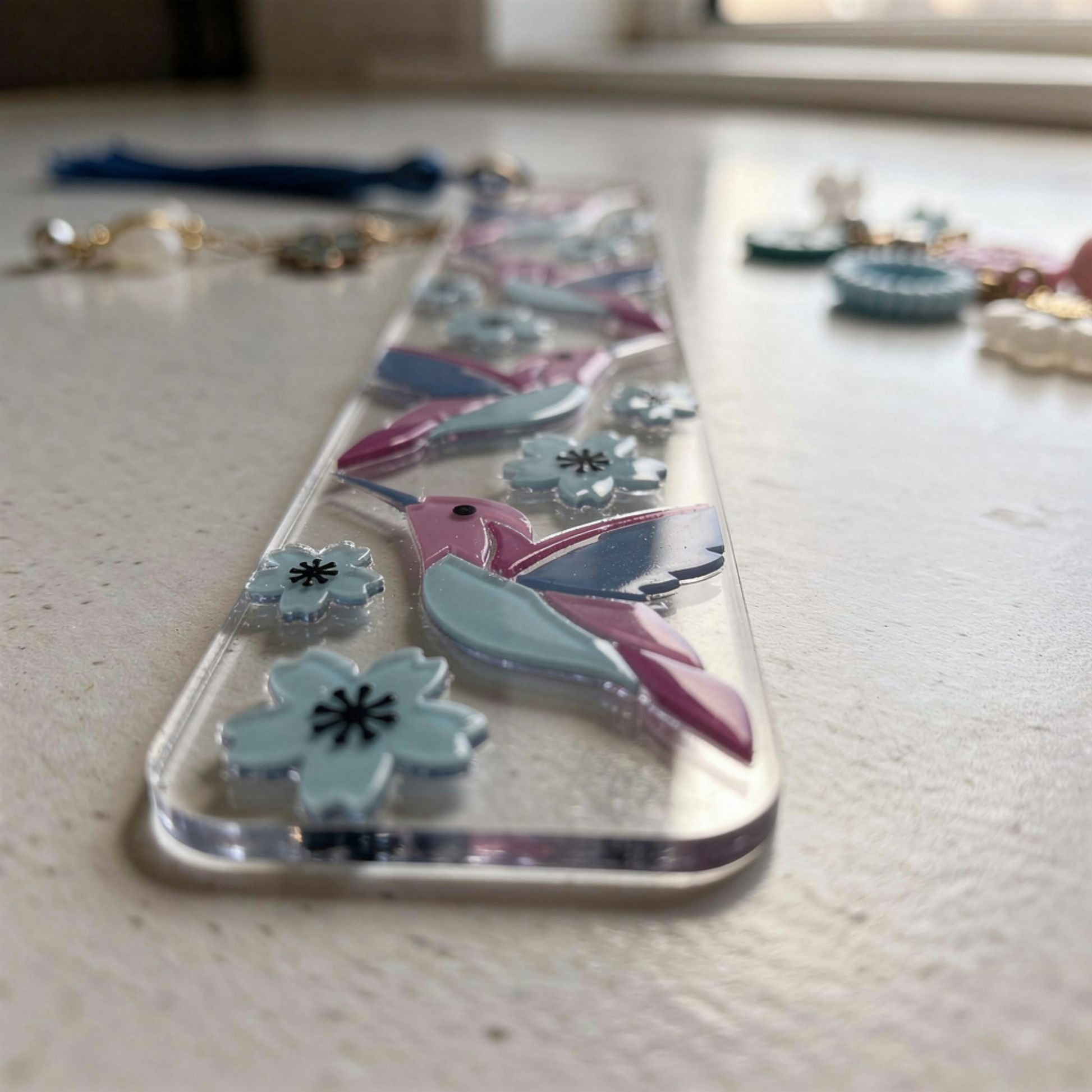 Hummingbird Bookmark. Bird Lover Bookmark. Blue Hummingbird Bookmark. Hummingbird & Flowers Bookmark. Nature Lover Bookmark. Birds Bookmarks