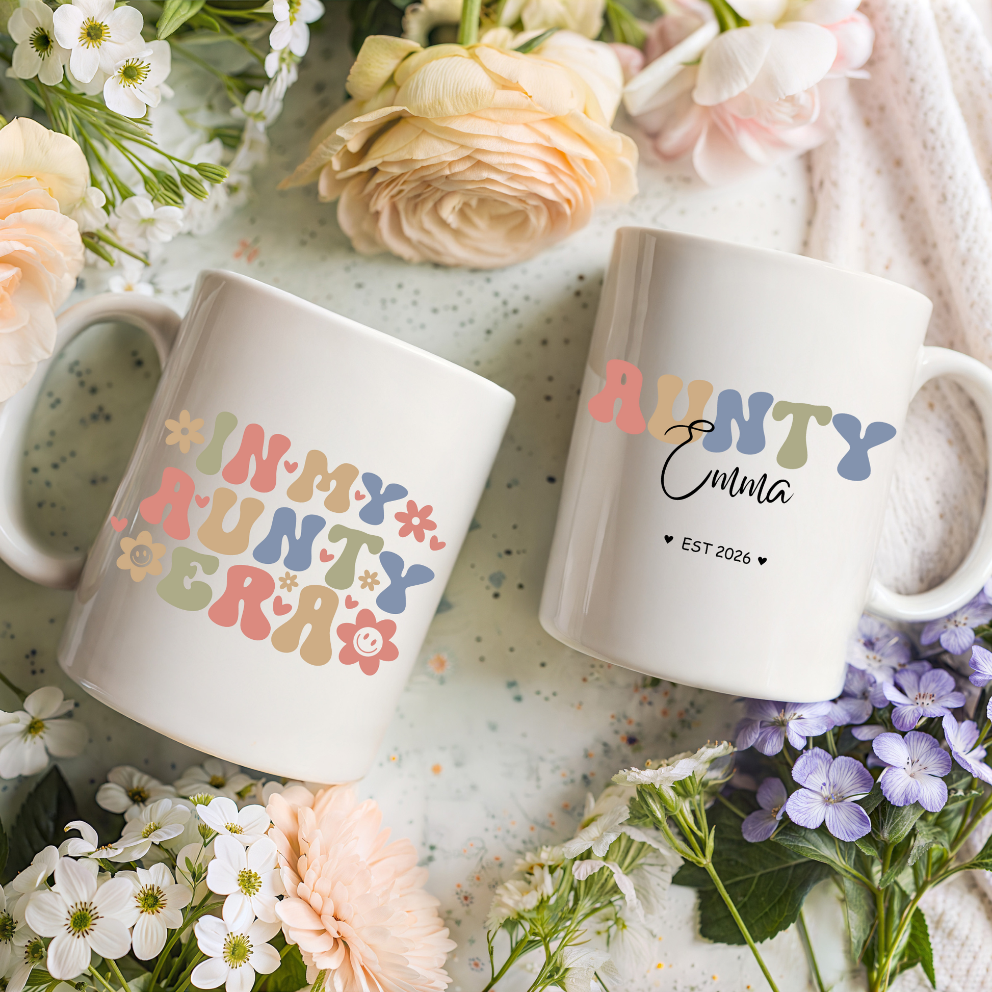 In My Auntie Era Mug, Auntie Gift for a sister, sister in law gift, perfect Aunty or Auntie Mug for a baby reveal, pregnancy reveal to celebrate the Best Aunt Ever