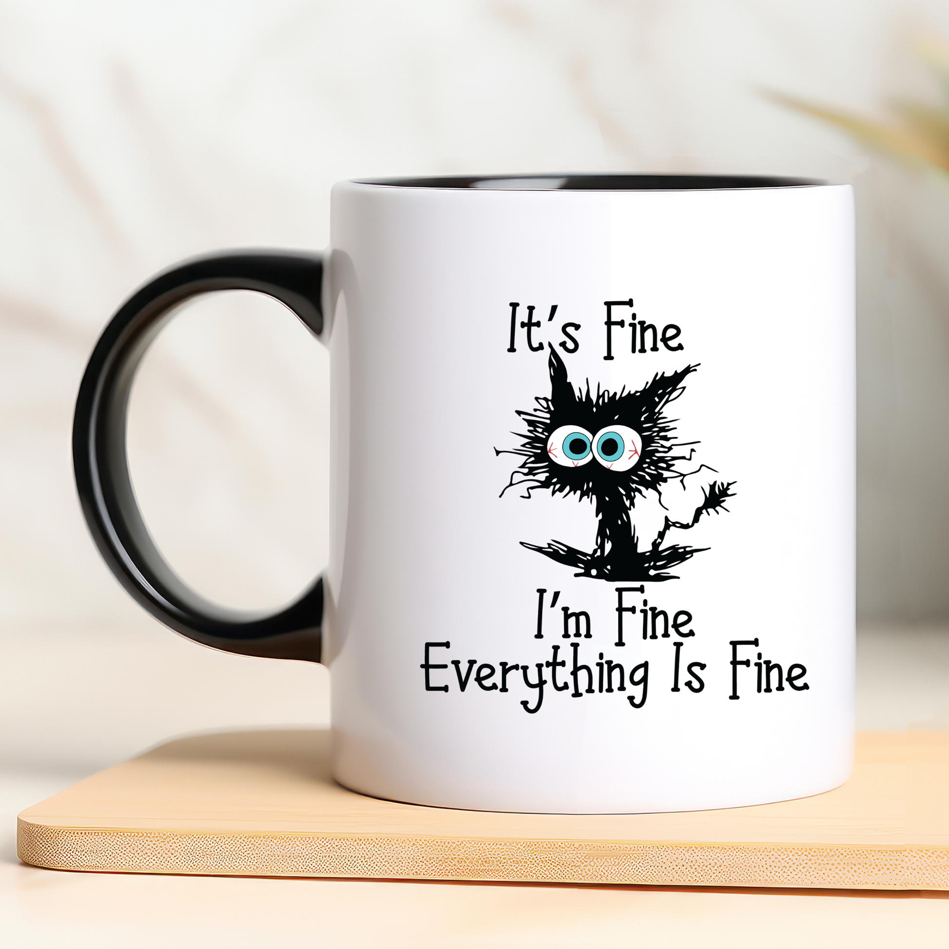 Cat meme mug It's fine I'm fine everything is fine Cat Meme mug