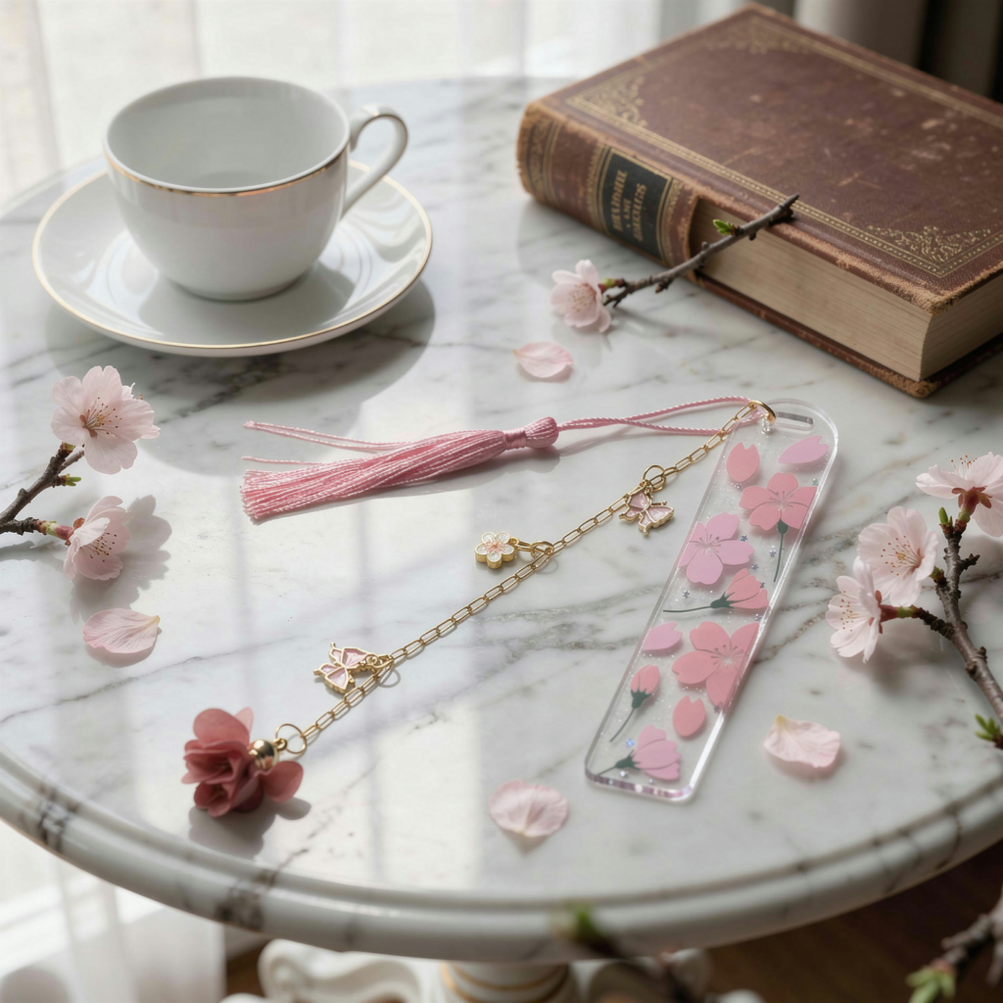 Sakura Cherry Blossom Bookmark. Japanese Cherry Blossom Bookmark Sakura Bookmark Cherry Blossom Bookmark Pink Sakura Cherry Blossom Bookmark