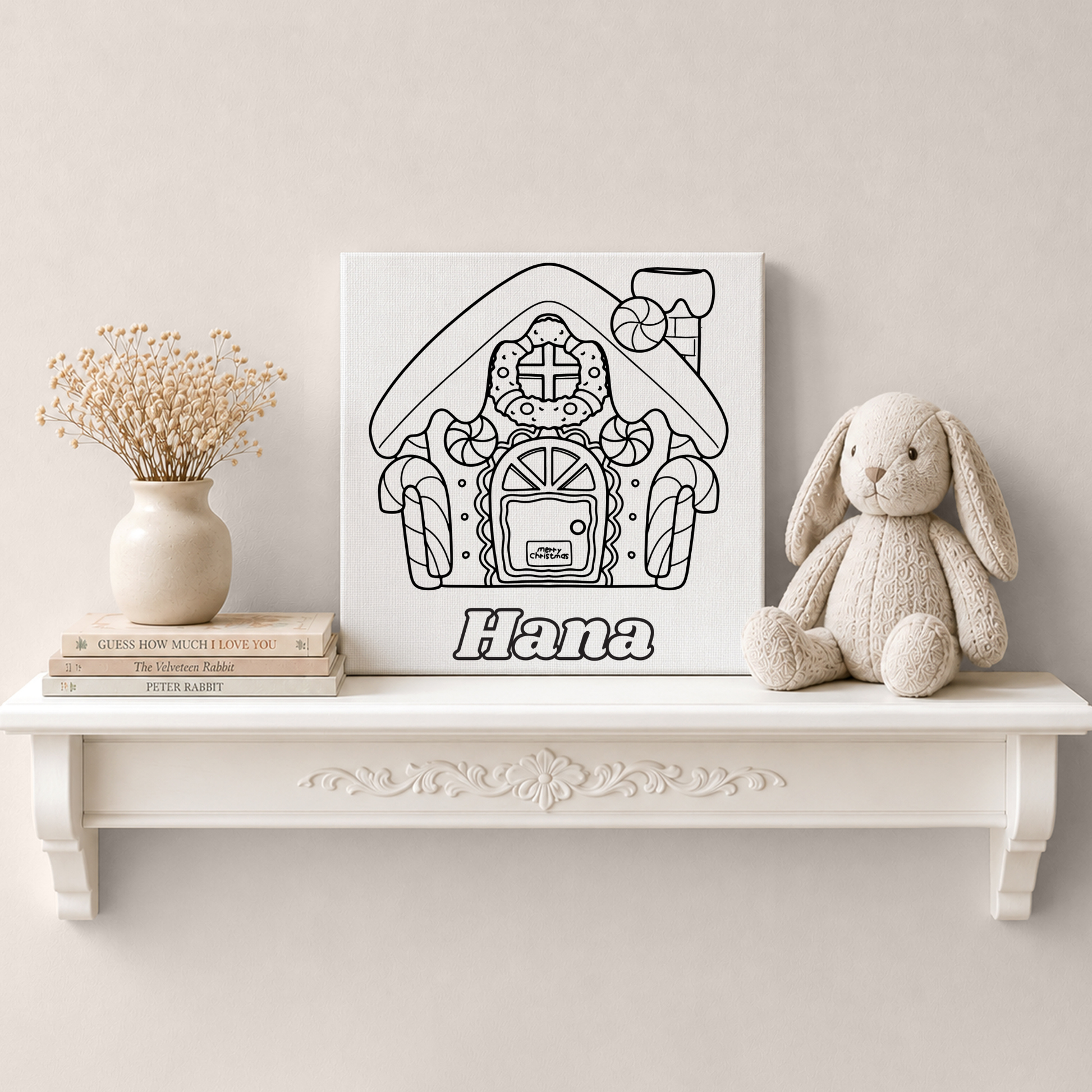 Kids Christmas Canvas Kit DIY. Personalised Kids Paint Canvas Kit. Kids Christmas Activities. Kids Christmas Kit DIY Canvas Painting Kit
