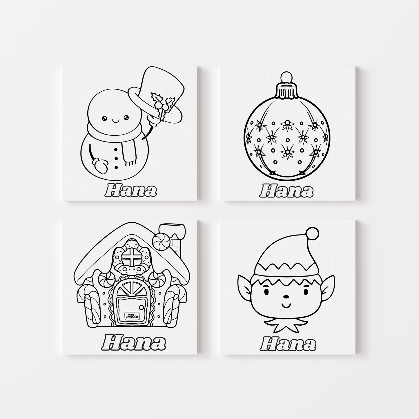 Kids Christmas Canvas Kit DIY. Personalised Kids Paint Canvas Kit. Kids Christmas Activities. Kids Christmas Kit DIY Canvas Painting Kit