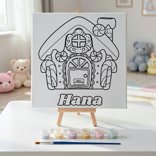 Kids Christmas Canvas Kit DIY. Personalised Kids Paint Canvas Kit. Kids Christmas Activities. Kids Christmas Kit DIY Canvas Painting Kit