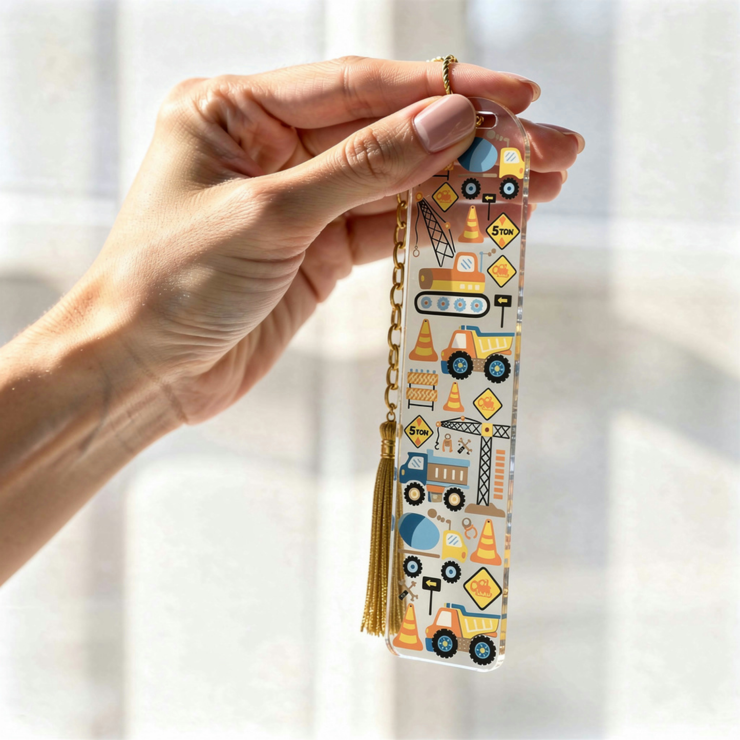 Kids Construction Bookmark Construction Trucks Bookmark Construction Vehicle Bookmark Construction Vehicle Bookmark for Kids Digger Bookmark