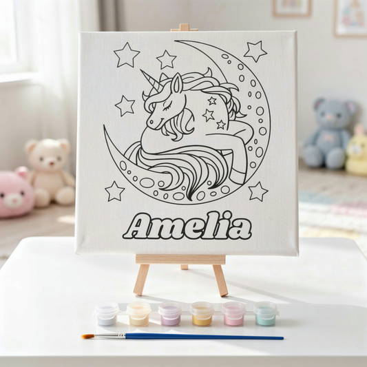 Paint your own canvas kit for kids. Kids canvas painting set. Personalised kids paint kit.  kids painting party favours