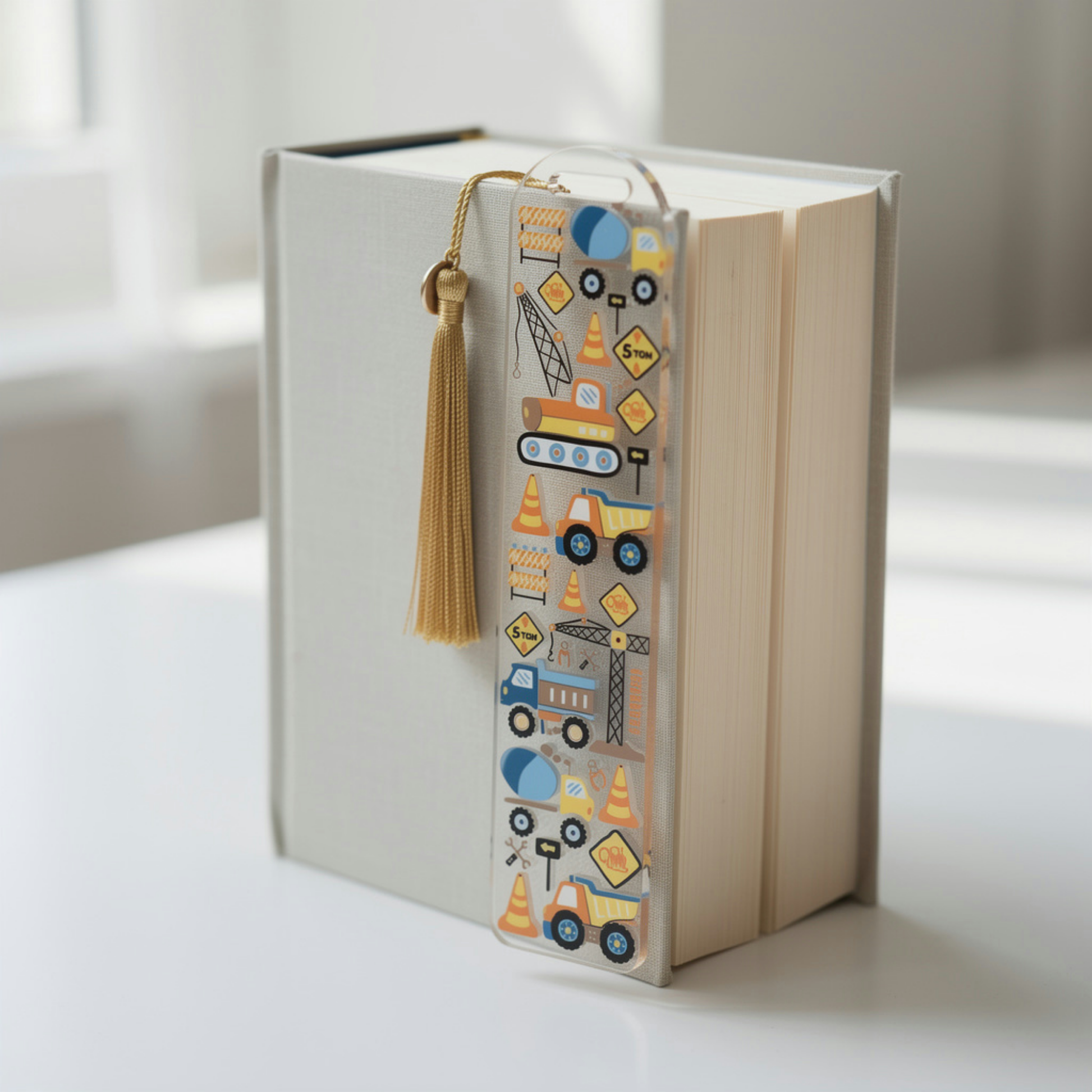 Kids Construction Bookmark Construction Trucks Bookmark Construction Vehicle Bookmark Construction Vehicle Bookmark for Kids Digger Bookmark