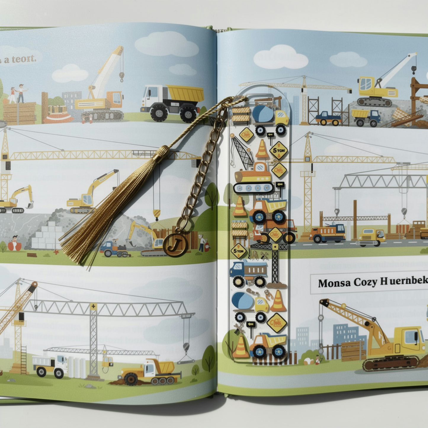 Kids Construction Bookmark Construction Trucks Bookmark Construction Vehicle Bookmark Construction Vehicle Bookmark for Kids Digger Bookmark