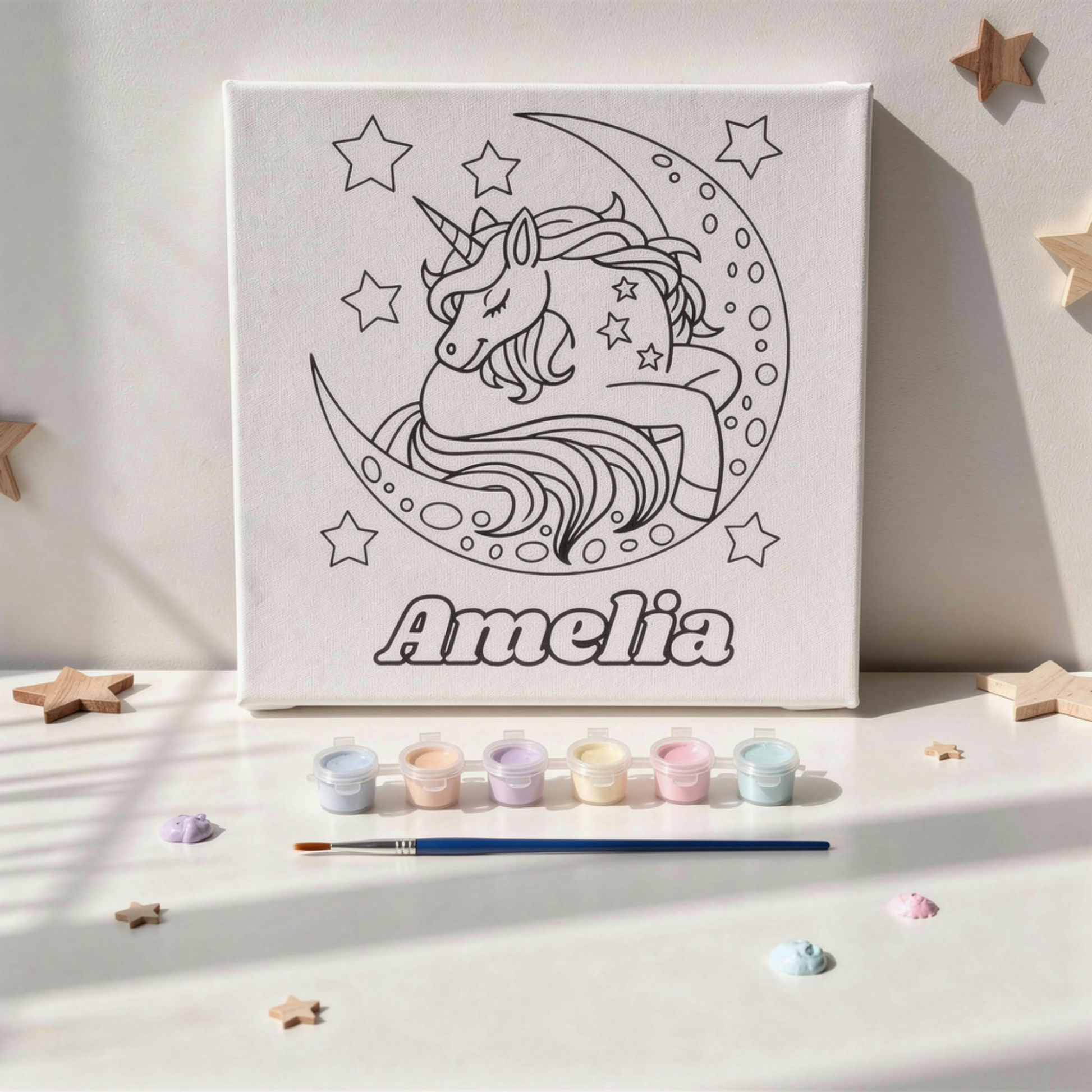 Paint your own canvas kit for kids. Kids canvas painting set. Personalised kids paint kit.  kids painting party favours