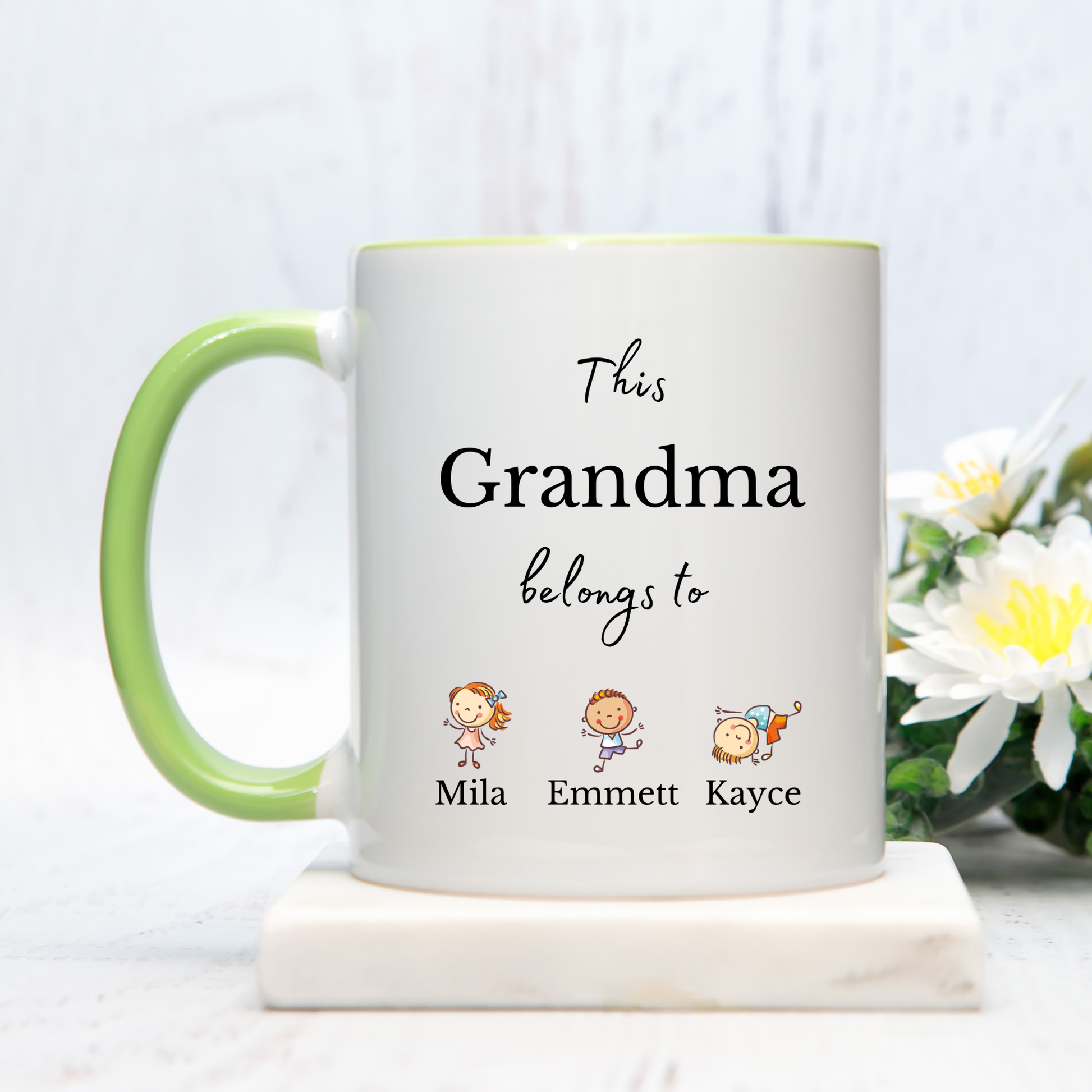 Personalised Grandma Mug with Grandkids Names • Custom Mug for Grandma • Grandma Gift from Grandkids • Gift for Grandma Personalised Gift