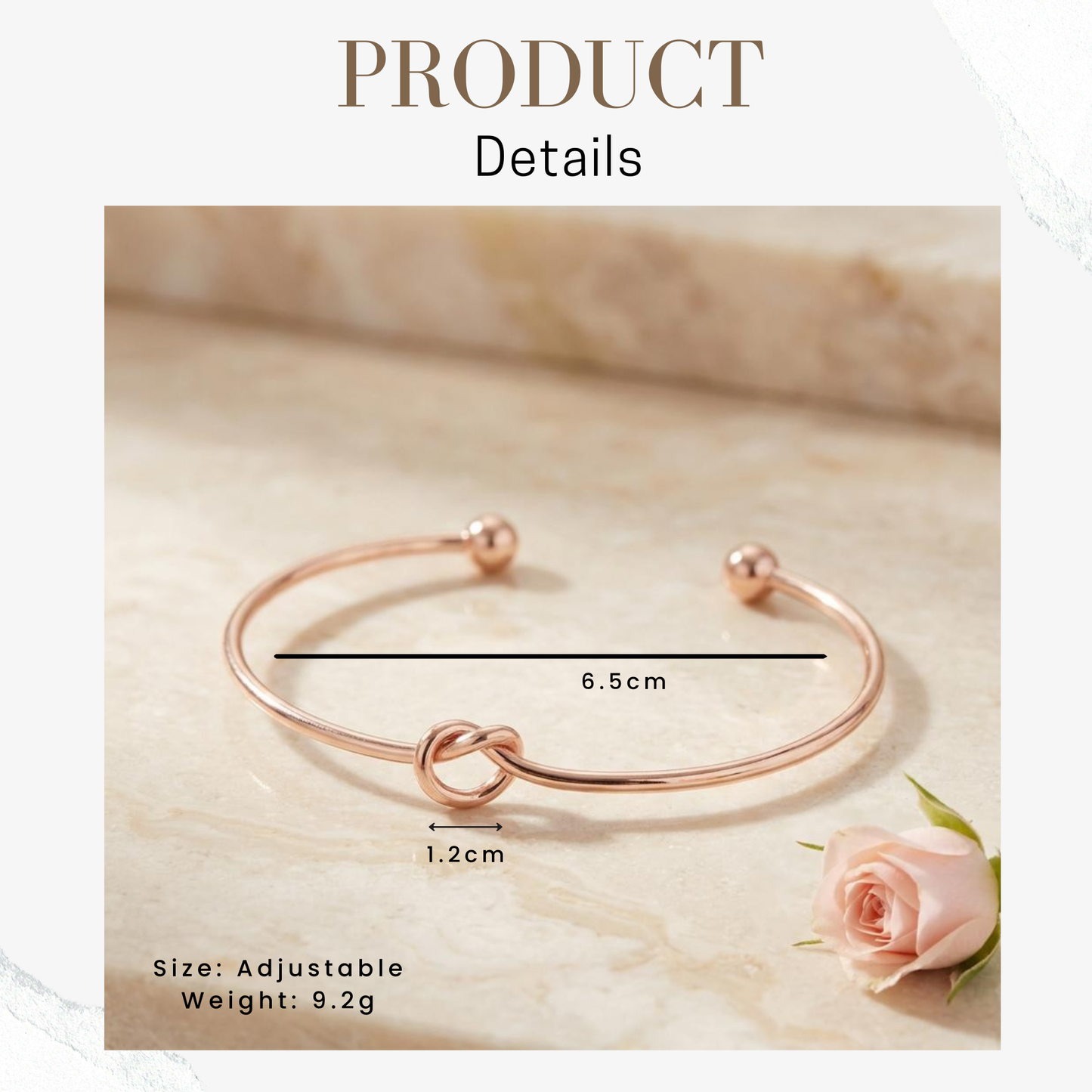 product details for Knot Bracelet Bridesmaid proposal I couldn't tie the knot without you