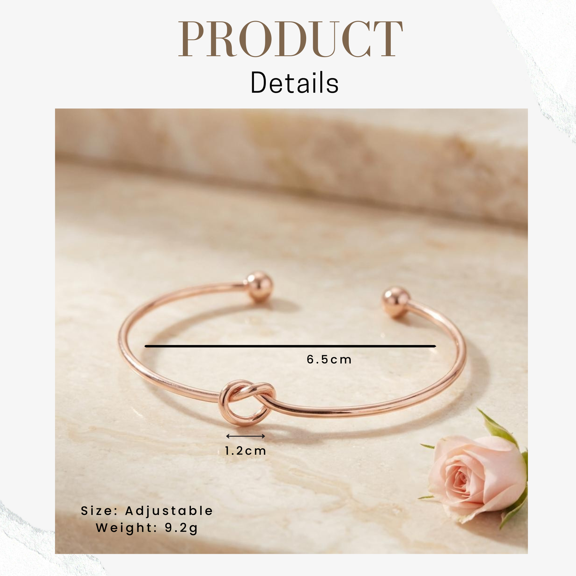 product details for Knot Bracelet Bridesmaid proposal I couldn't tie the knot without you