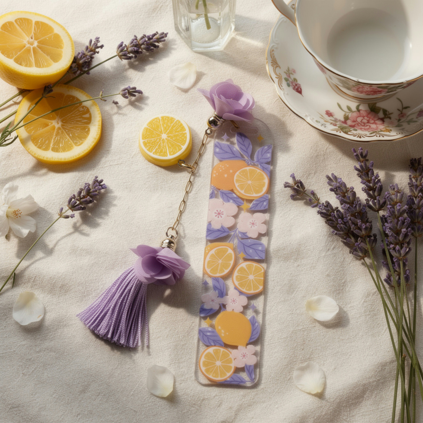 Lavender Lemon Bookmark. Tea Lover Gift. Lavender & Lemon Bookmark. Lavender Tea Bookmark. Lemon Bookmark. Lavender Bookmark Lavender