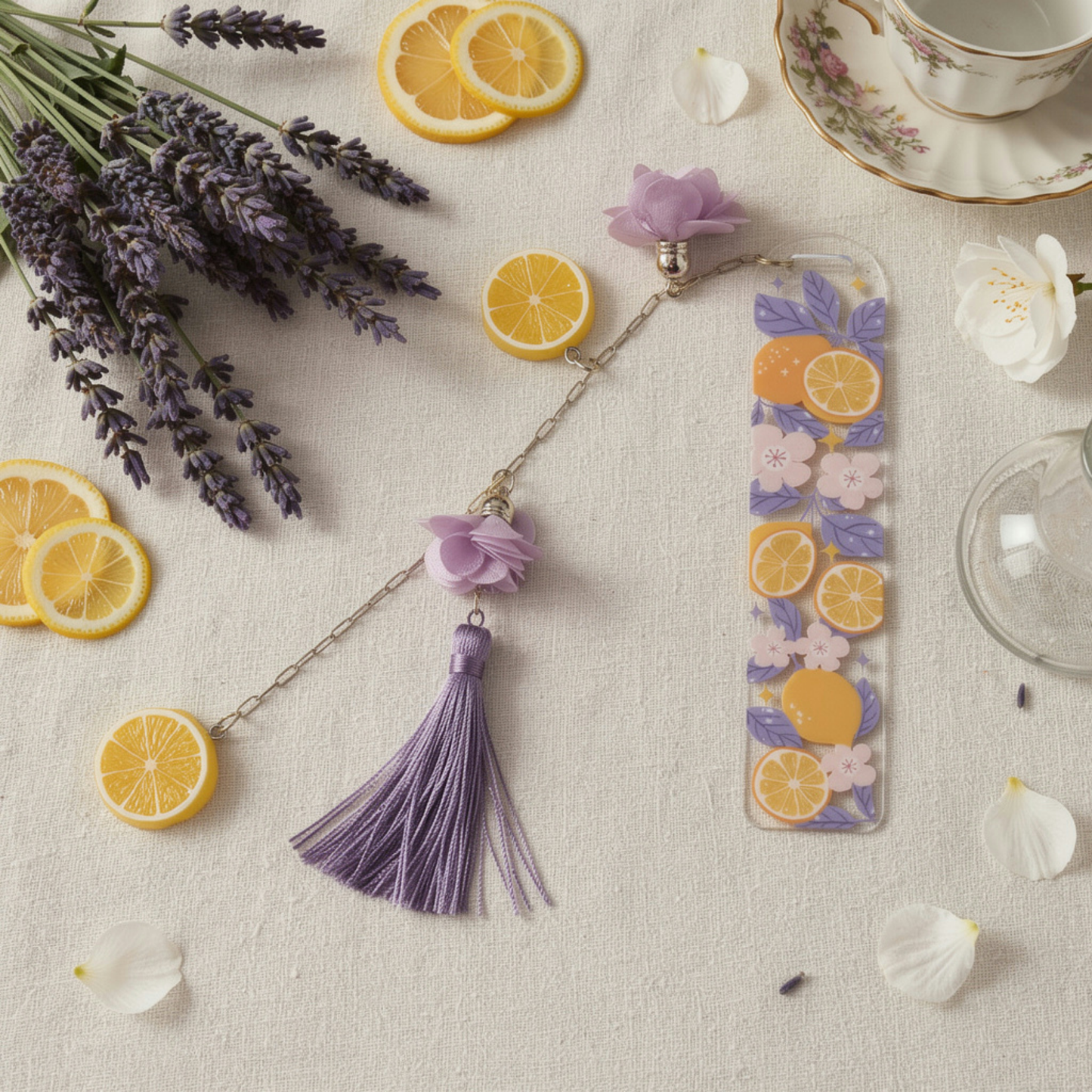Lavender Lemon Bookmark. Tea Lover Gift. Lavender & Lemon Bookmark. Lavender Tea Bookmark. Lemon Bookmark. Lavender Bookmark Lavender