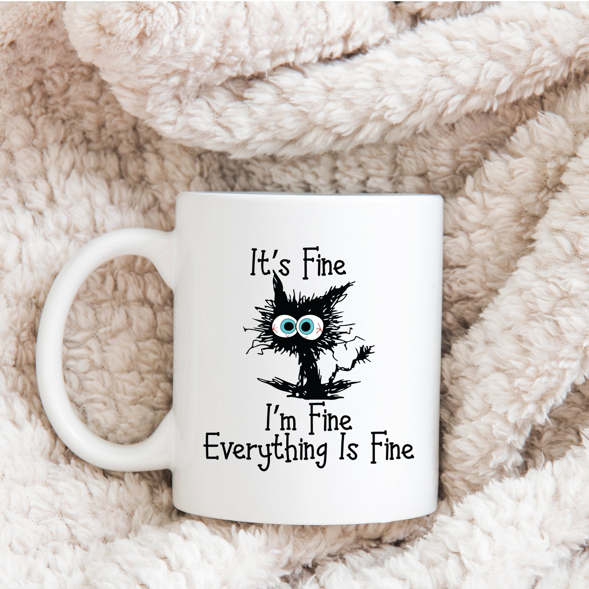 Cat meme mug It's fine I'm fine everything is fine Cat Meme mug