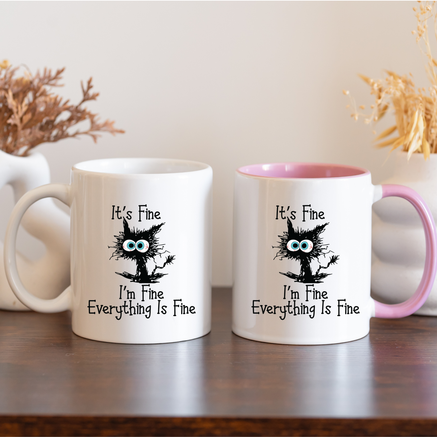 Cat meme mug It's fine I'm fine everything is fine Cat Meme mug