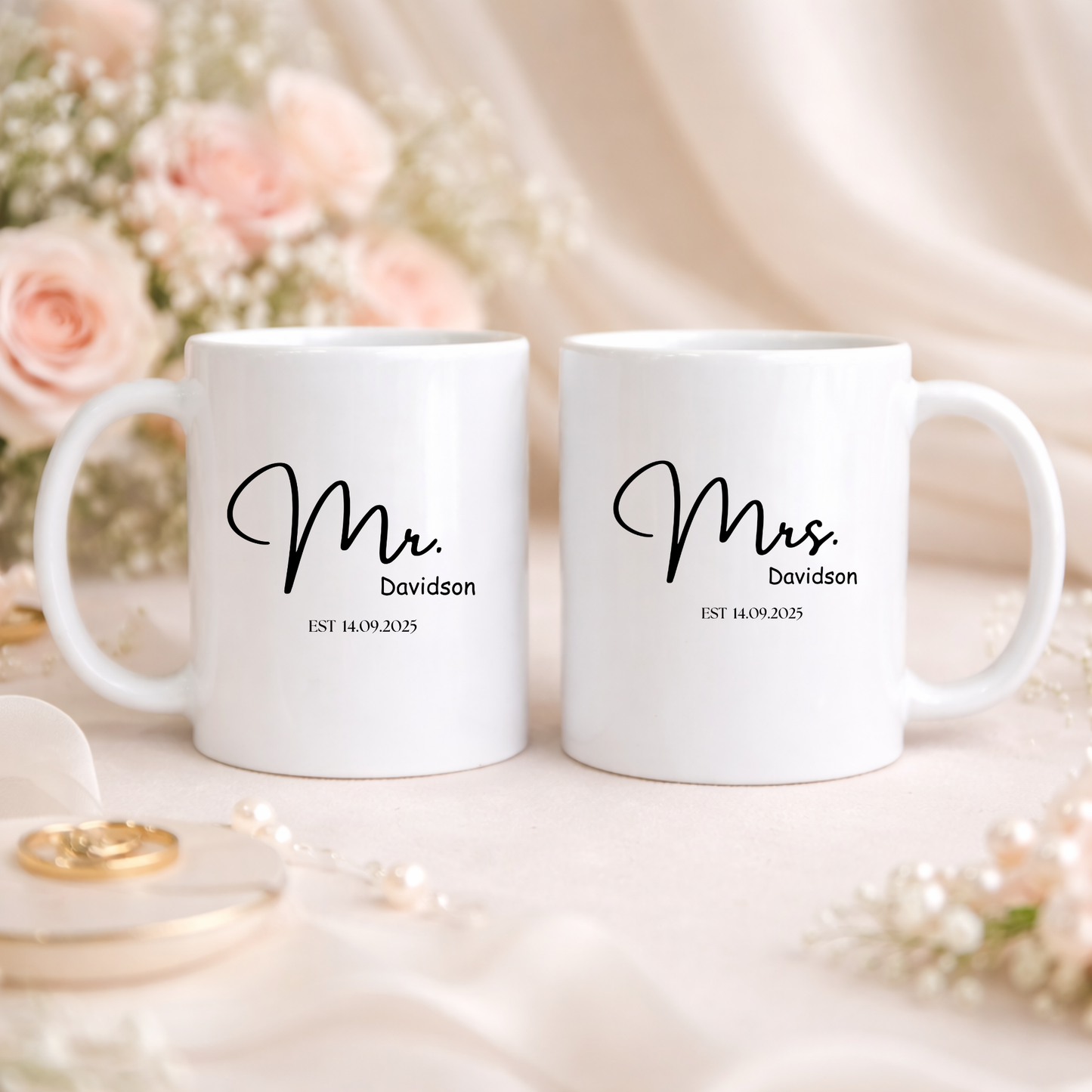 Mr and Mrs Mug set. Mr and Mrs Mugs. Bride and Groom mug set. Anniversary gifts. Wedding day gifts. Mr and Mrs  Engagement gifts Mr and Mrs