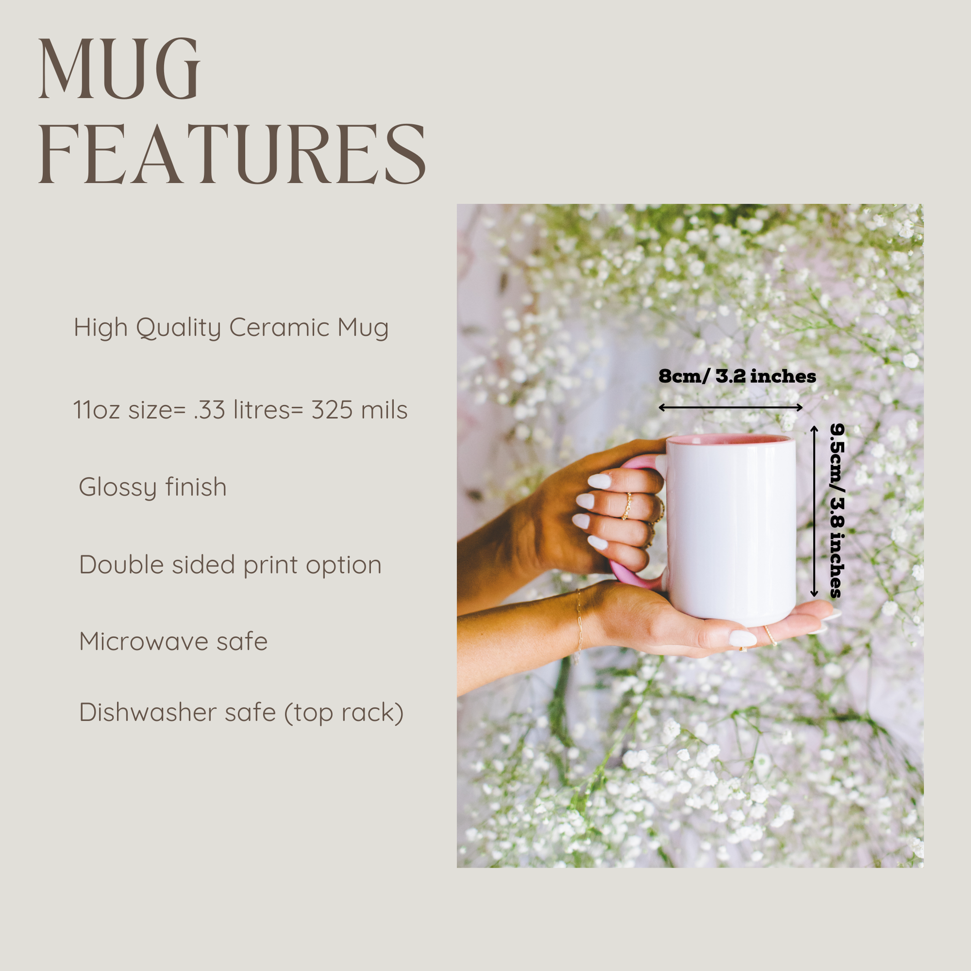 Mug Features for Personalised Grandma & Grandpa Mug Set: Baby Announcement Gift Grandparents. Personalised Grandparents Baby Reveal Gift
