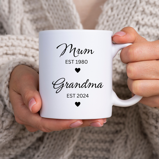 Mum To Grandma Baby Reveal Mug