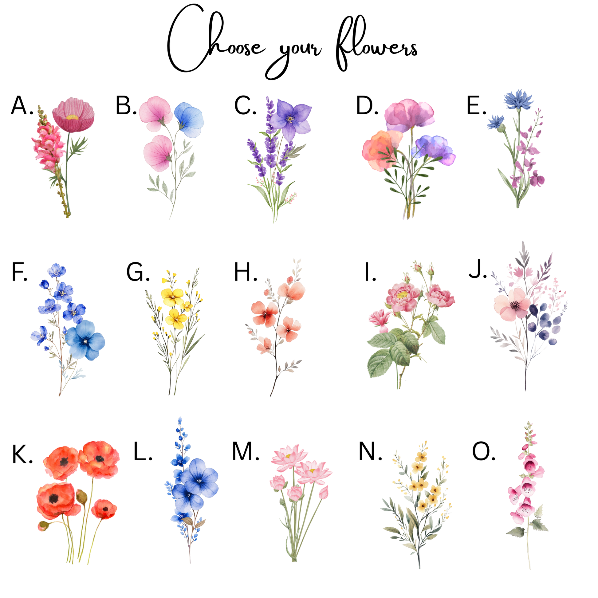 choose your flowers for the First Mum Now Grandma Mug with kids and grandkids names and floral design, custom grandma coffee mug