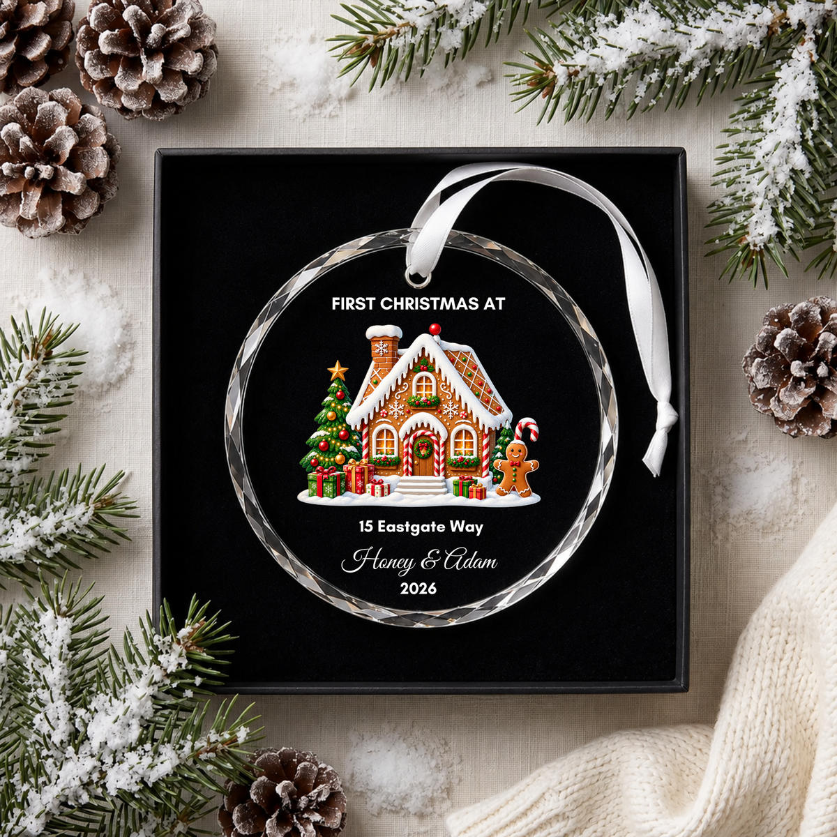 Personalised First Christmas in Our New Home Ornament · Glass Crystal Christmas Ornament · Housewarming New Home Gift For Couple Christmas
