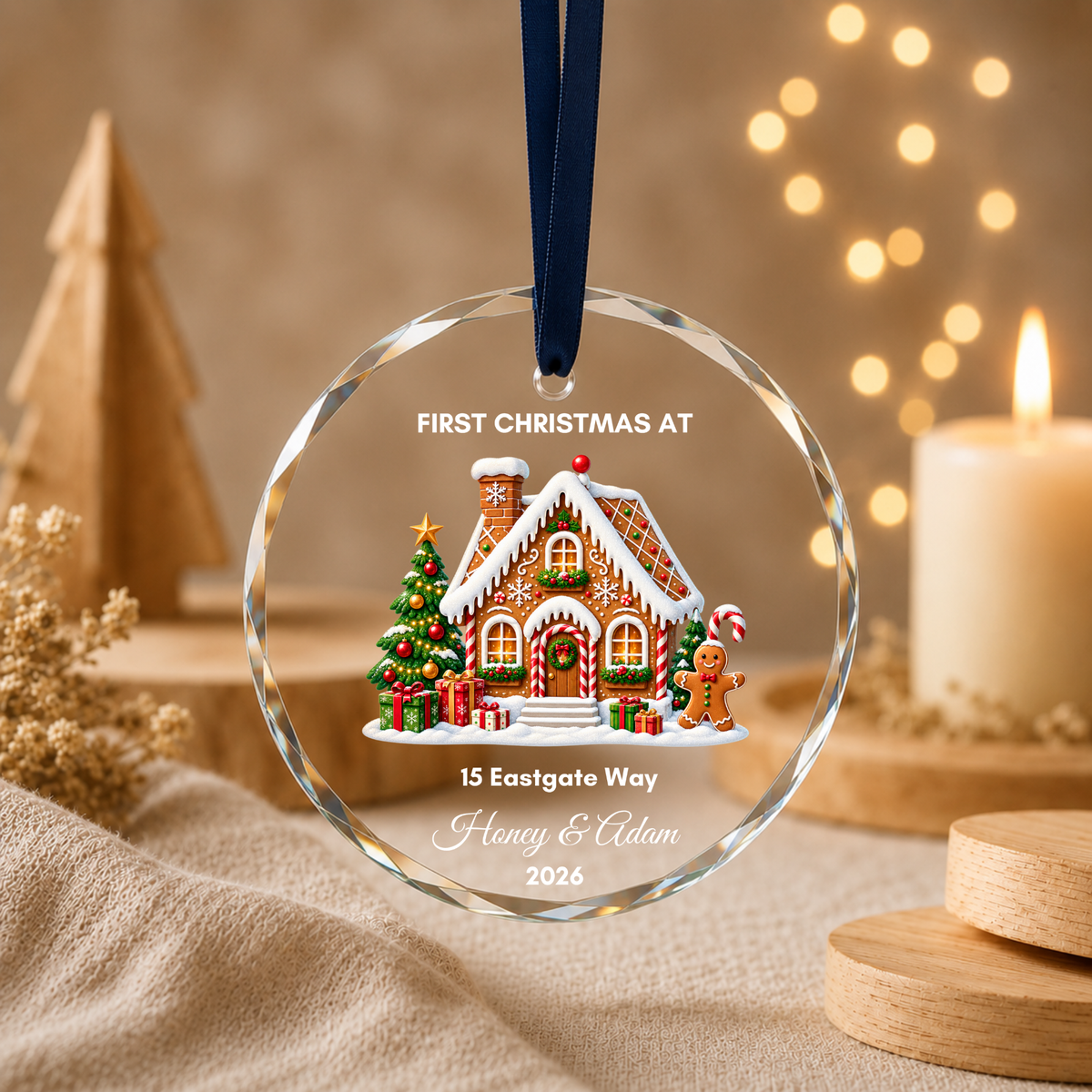Personalised First Christmas in Our New Home Ornament · Glass Crystal Christmas Ornament · Housewarming New Home Gift For Couple Christmas