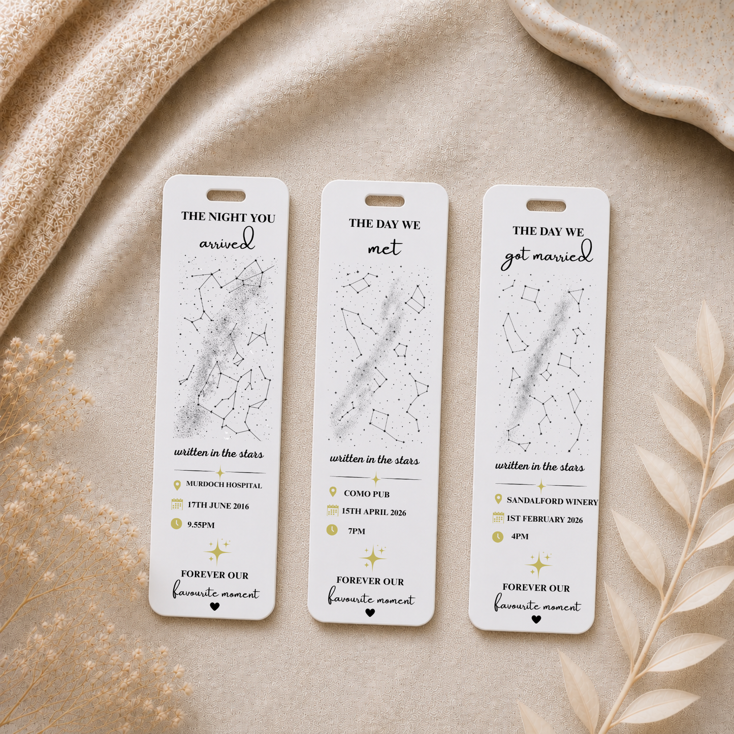 Personalised Star Alignment Bookmark. Custom Constellation Bookmark. Written In The Stars, Acrylic Bookmark, Custom Gift for Book lover