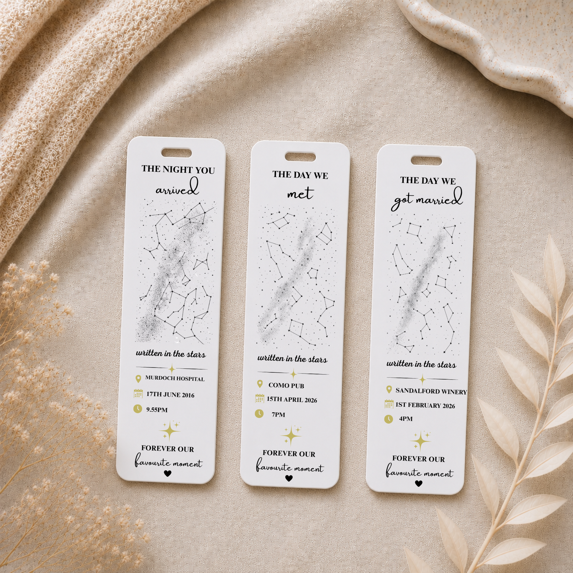 Personalised Star Alignment Bookmark. Custom Constellation Bookmark. Written In The Stars, Acrylic Bookmark, Custom Gift for Book lover