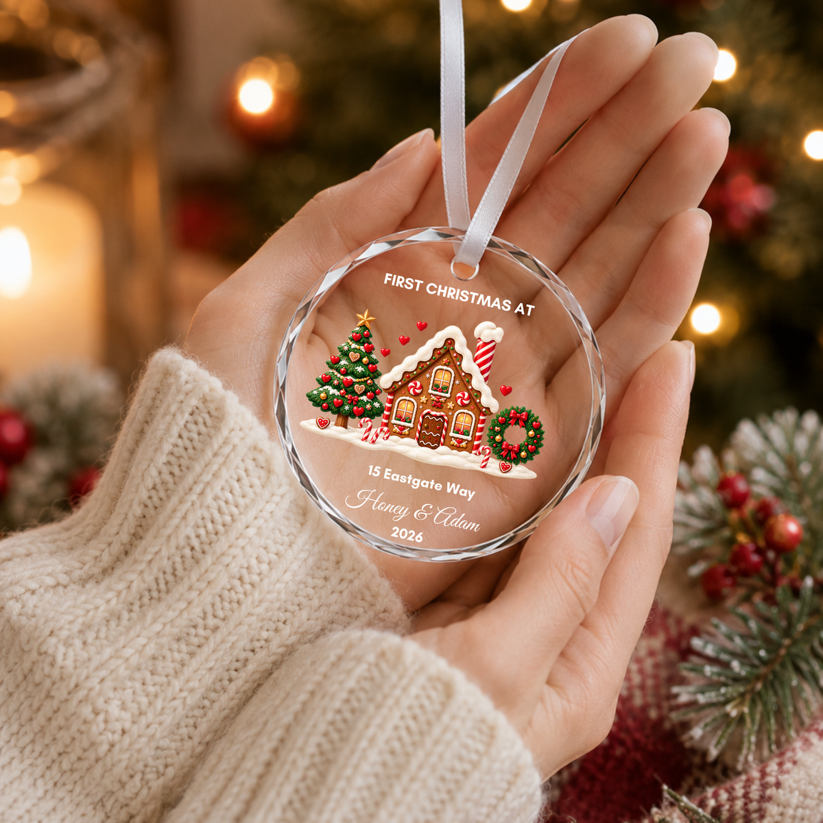Personalised First Christmas in Our New Home Ornament · Glass Crystal Christmas Ornament · Housewarming New Home Gift For Couple Christmas