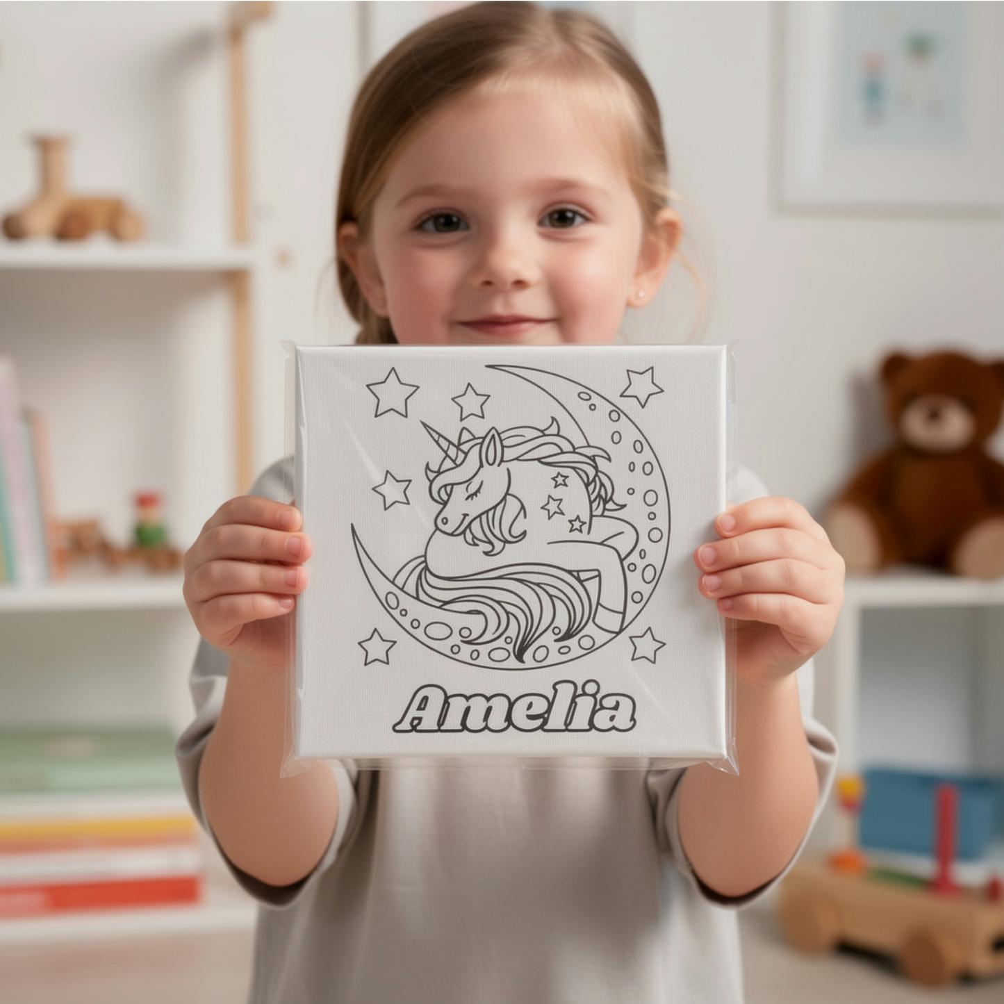 Paint your own canvas kit for kids. Kids canvas painting set. Personalised kids paint kit.  kids painting party favours