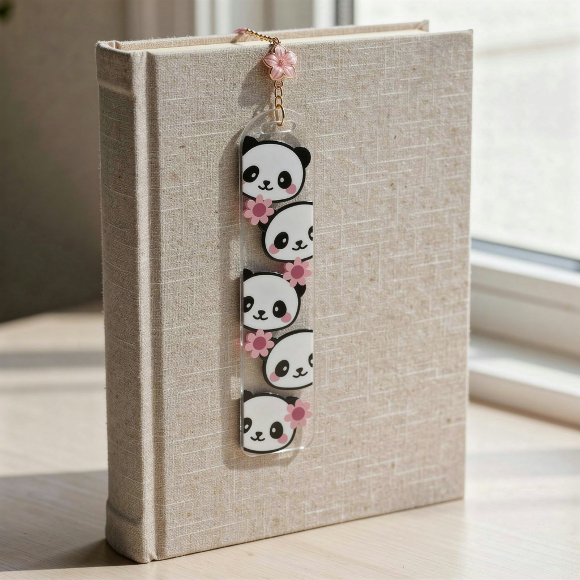 Panda Bookmark. Panda Lover Gift. Panda Bookmark with Charms. Panda's Bookmark