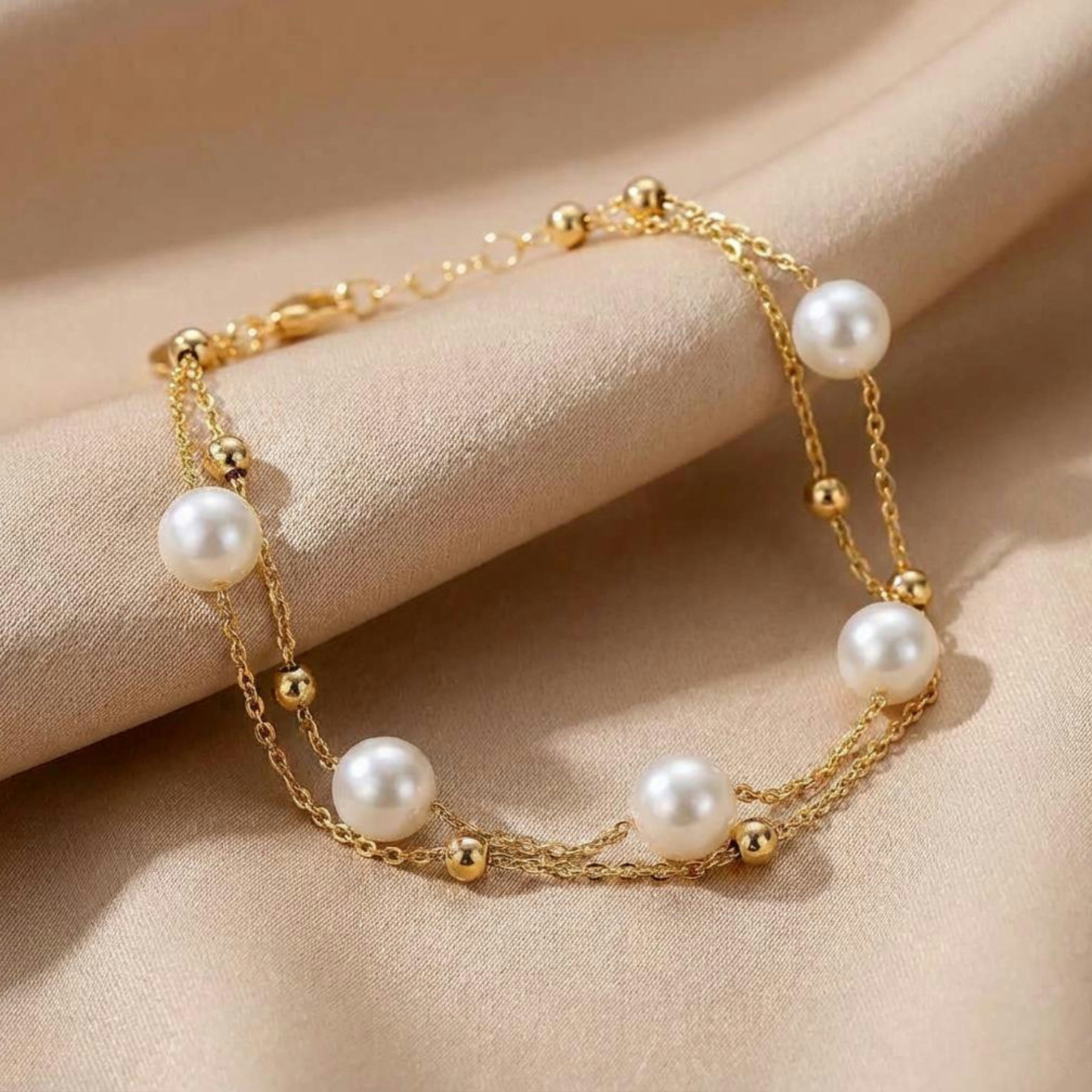 Gold Pearl Bracelet